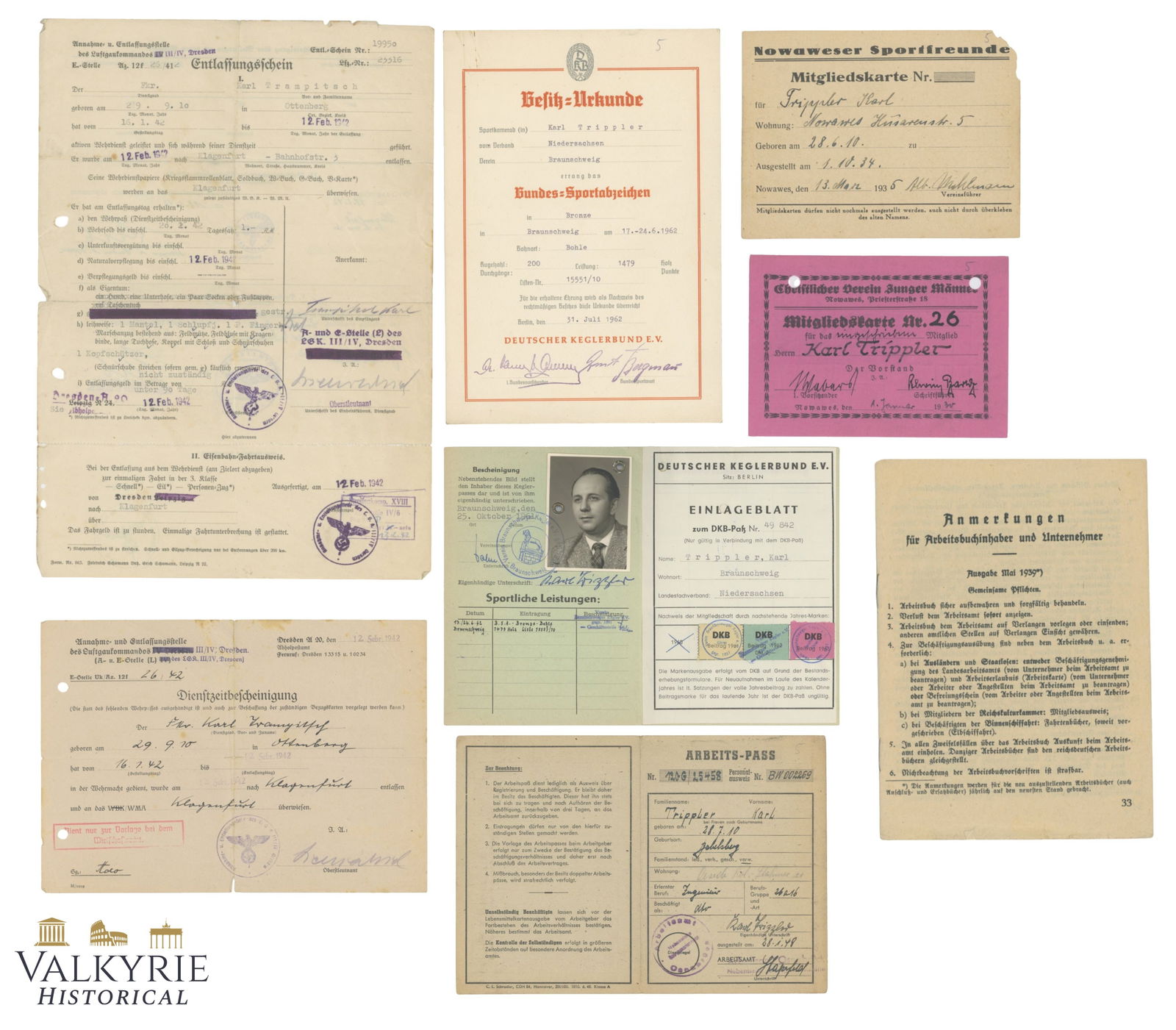 Documents Set to a Former German Wehrmacht Soldier Who Quitted in 1942 - Most is Postwar (1 of 12)