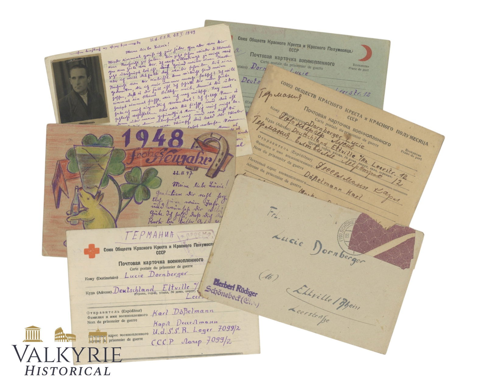 Set of Postcards Sent by German POW After the War From USSR Prisoner Camp (1 of 13)