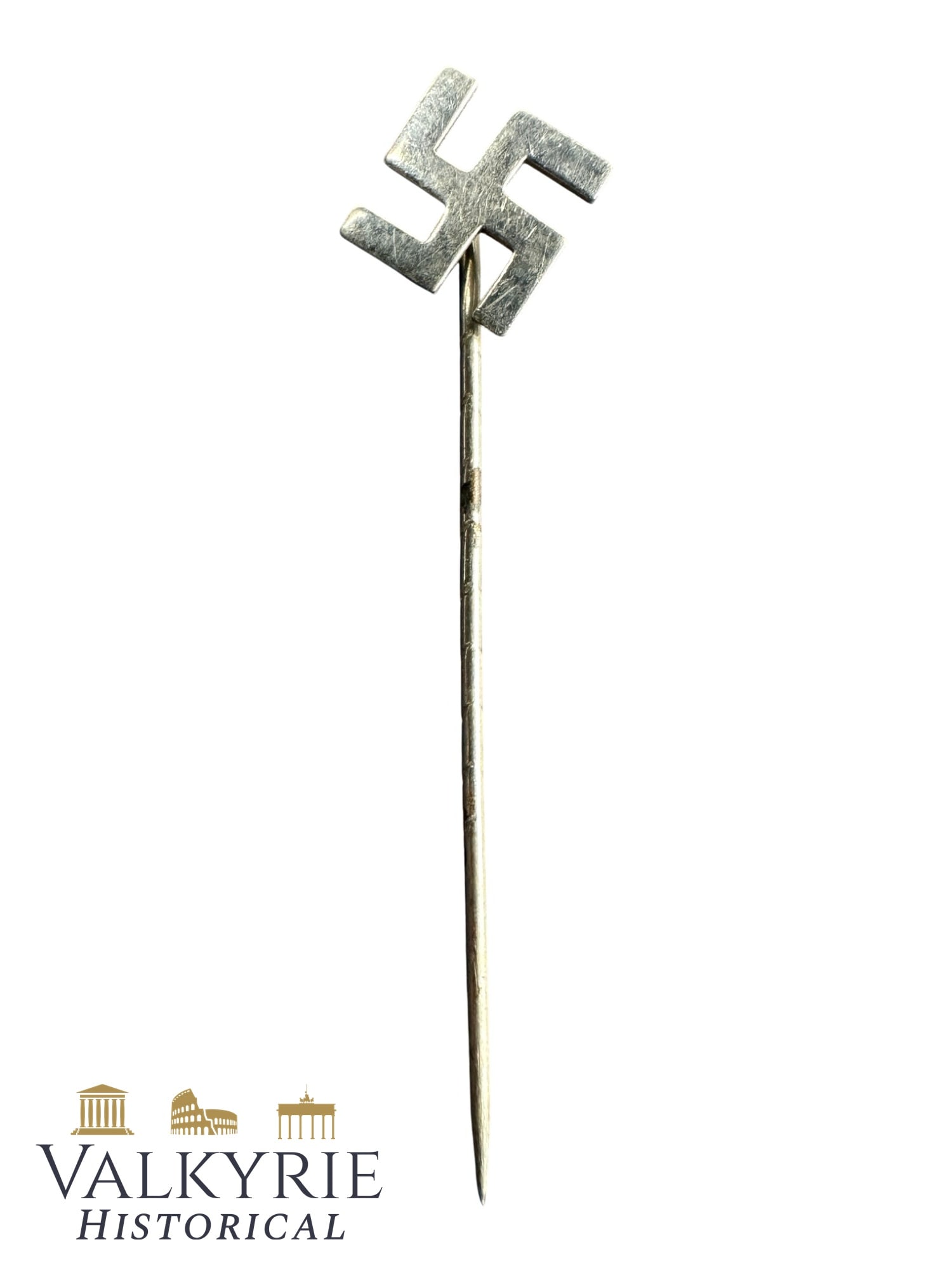 Nazi Patriotic Lapel Pin With Swastika: Nazi Patriotic Lapel Pin With Swastika. All items for this auction will be shipping from Europe. Shipping cost $25 it doesn't matter how many items you win.