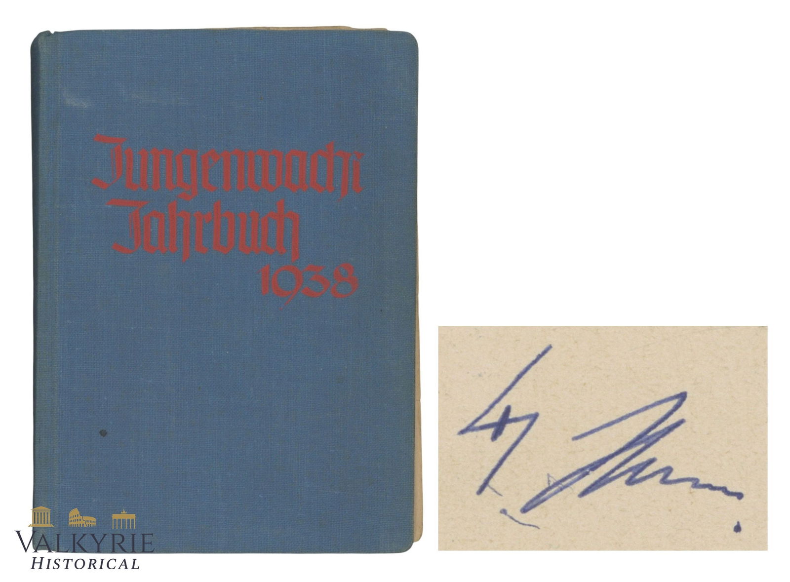 Calendar and Handbook of the German Evangelical Youth For Year 1938 - Signed by Hitler??: Calendar and Handbook of the German Evangelical Youth For Year 1938. With entries written by the owner, also psalms, religious texts and some important evangelical religious texts explained and descri