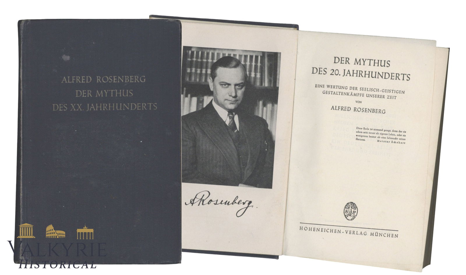 Nazi Philosopher and Minister Alfred Rosenberg's Famous Book "The Myth of the XX. Century": Nazi Philosopher and Minister Alfred Rosenberg's Famous Book "The Myth of the XX. Century". Year 1941. Hard cover. All items for this auction will be shipping from Europe. Shipping cost $25 it doesn't