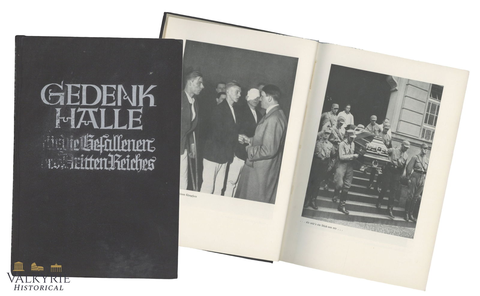German Book "Memorial Hall For The Fallen of the Third Reich" by Hans und Kurt Langner: German Book "Memorial Hall For The Fallen of the Third Reich" by Hans und Kurt Langner. Hard cover. Illustrated. 236 pages. Year 1938. NSDAP central publishing house. All items for this auction will b