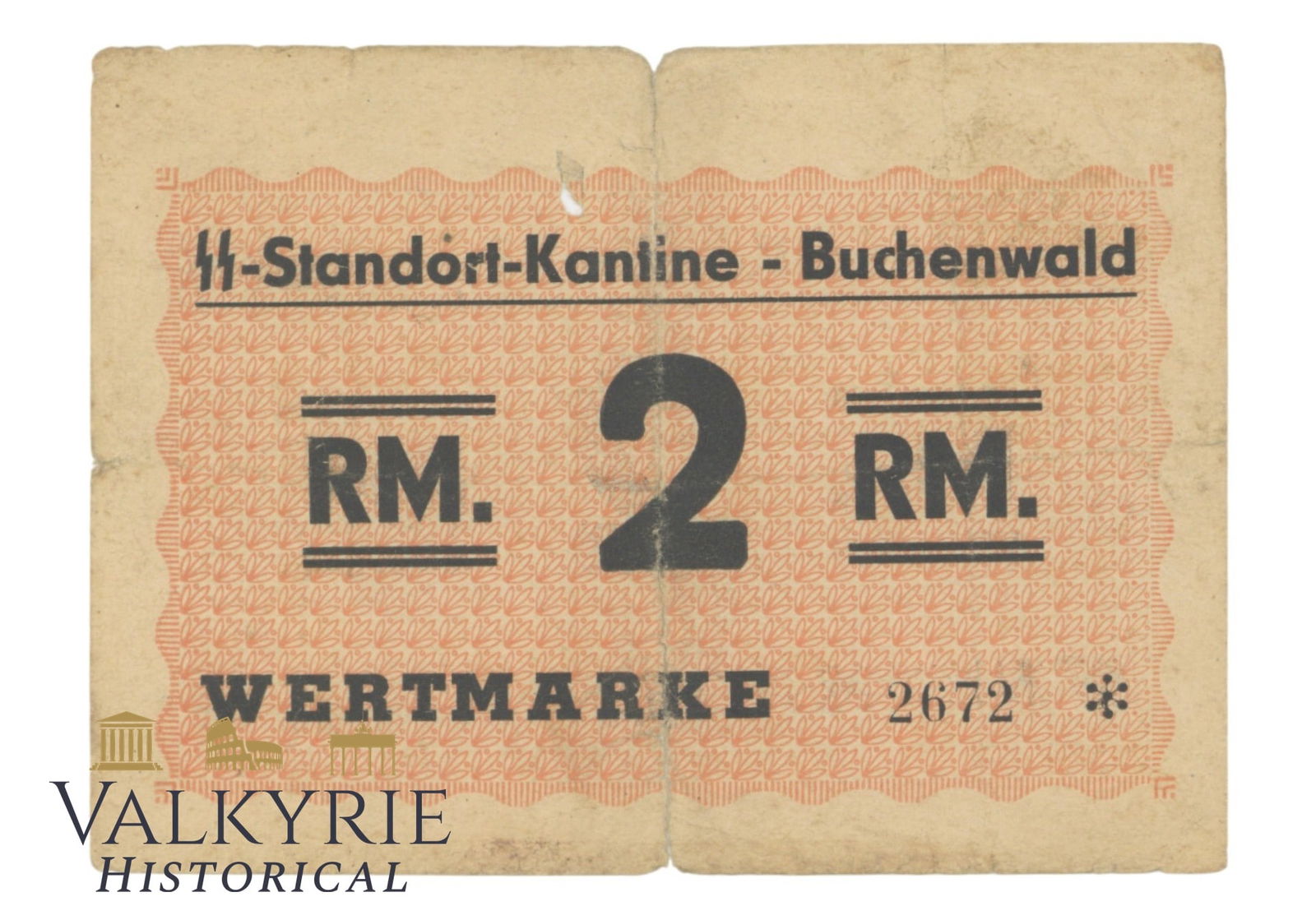 KL Buchenwald - Canteen Money 2 RM - Shoah (1 of 2)