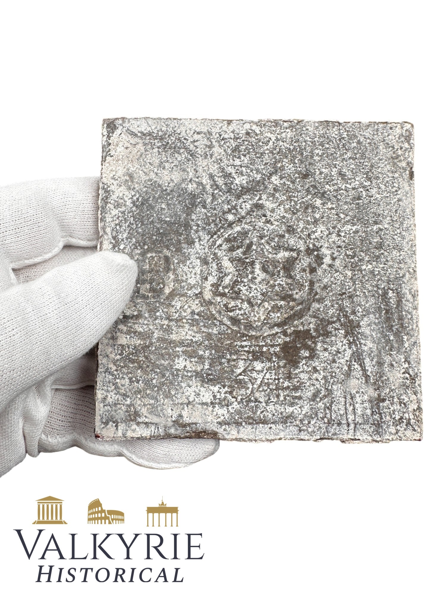 Tile Manufactured by Same Polish Company that Made Tiles For Treblinka Extermination Camp: Tile Manufactured by Same Polish Company that Made Tiles For Treblinka Extermination Camp. Tile comes on the reverse with the marking of the manufacturer DL with a star of David as a symbol that has n