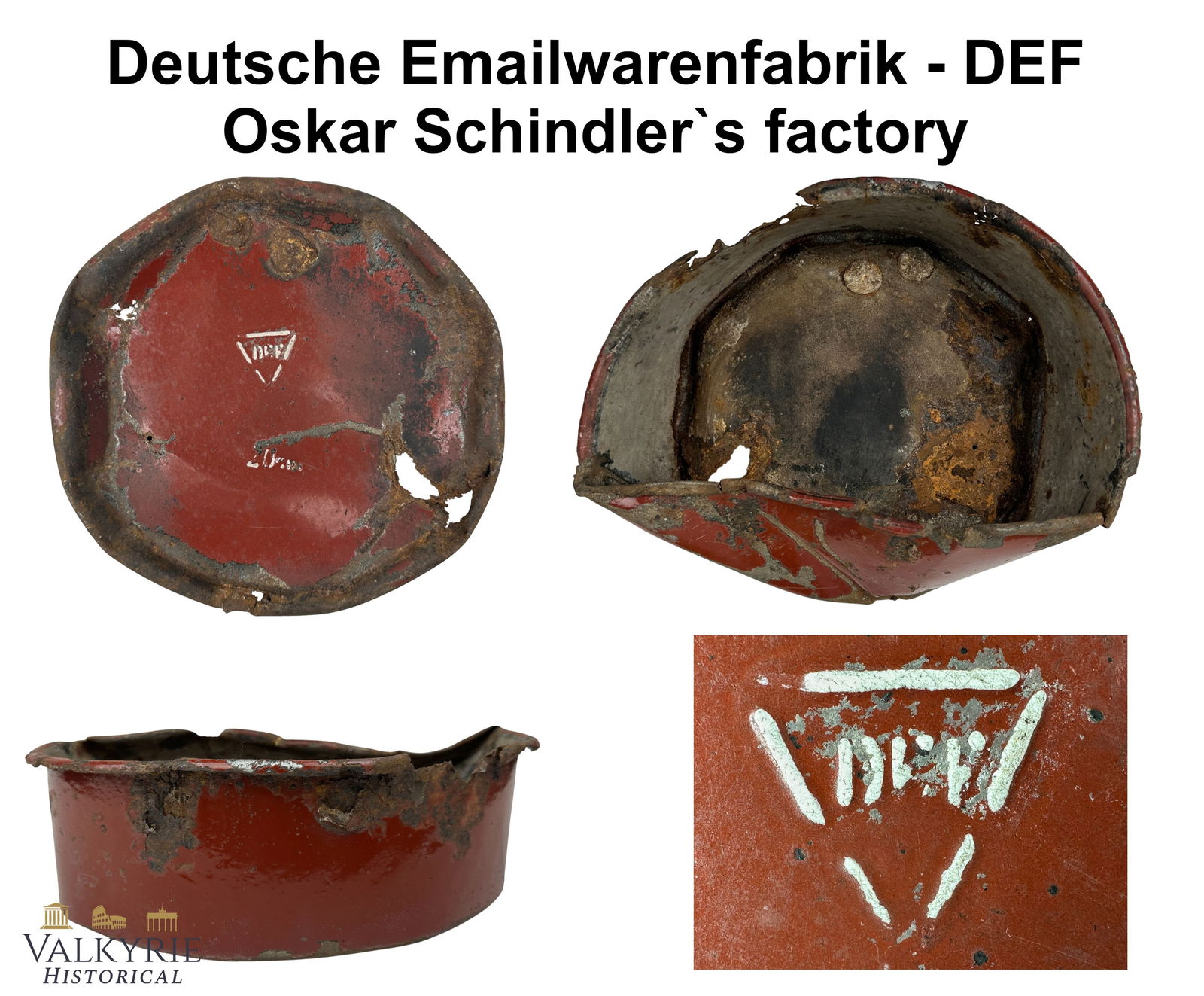 Enamelled Casserole Manufactured by Oskar Schindler's Factory "Deutsche Emailwarenfabrik": Enamelled Casserole Manufactured by Oskar Schindler's Factory "Deutsche Emailwarenfabrik". With maker mark on the bottom "DEF". In very good condition. Oscar Schindler and his factory located in the P