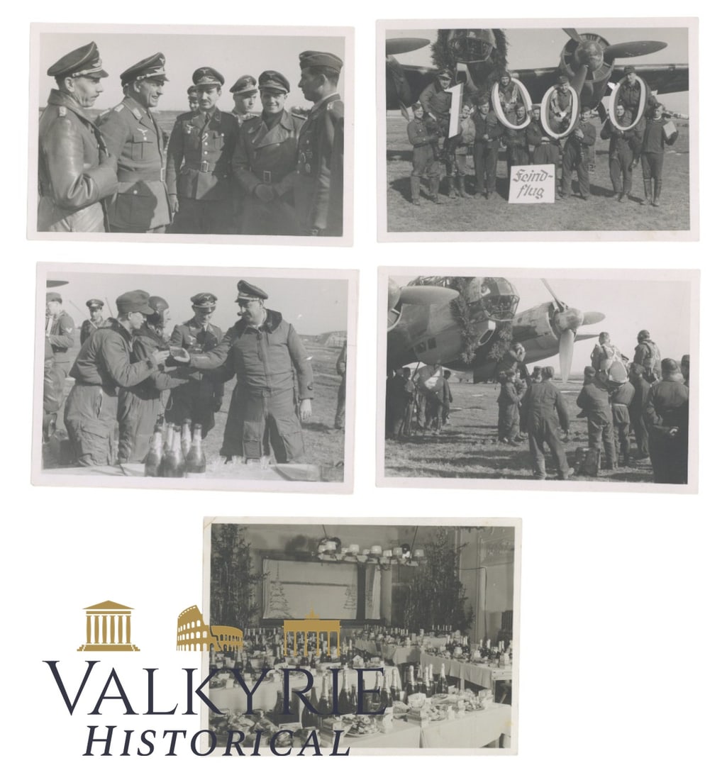 Set of 5 Photos of a Commemoration of Luftwaffe Members' Achievement of 1000 Sorties (1 of 2)