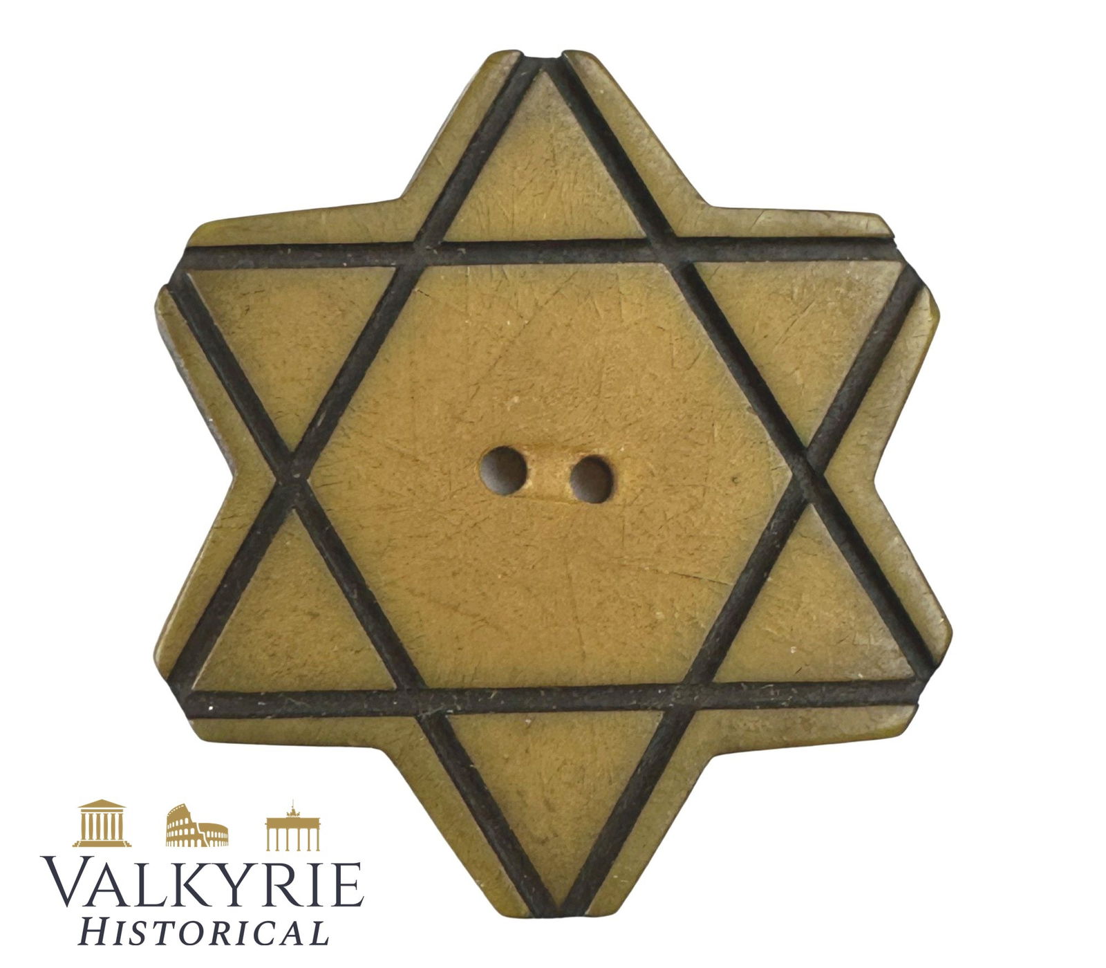 Star of David Button Badge Issued for Bulgarian Jews Holocaust: Star of David Button-Badge (Bulgaria, WWII) Description of the object Button–badge in the shape of the Star of David (so-called “yellow star” in button form), Bulgaria, World War II.