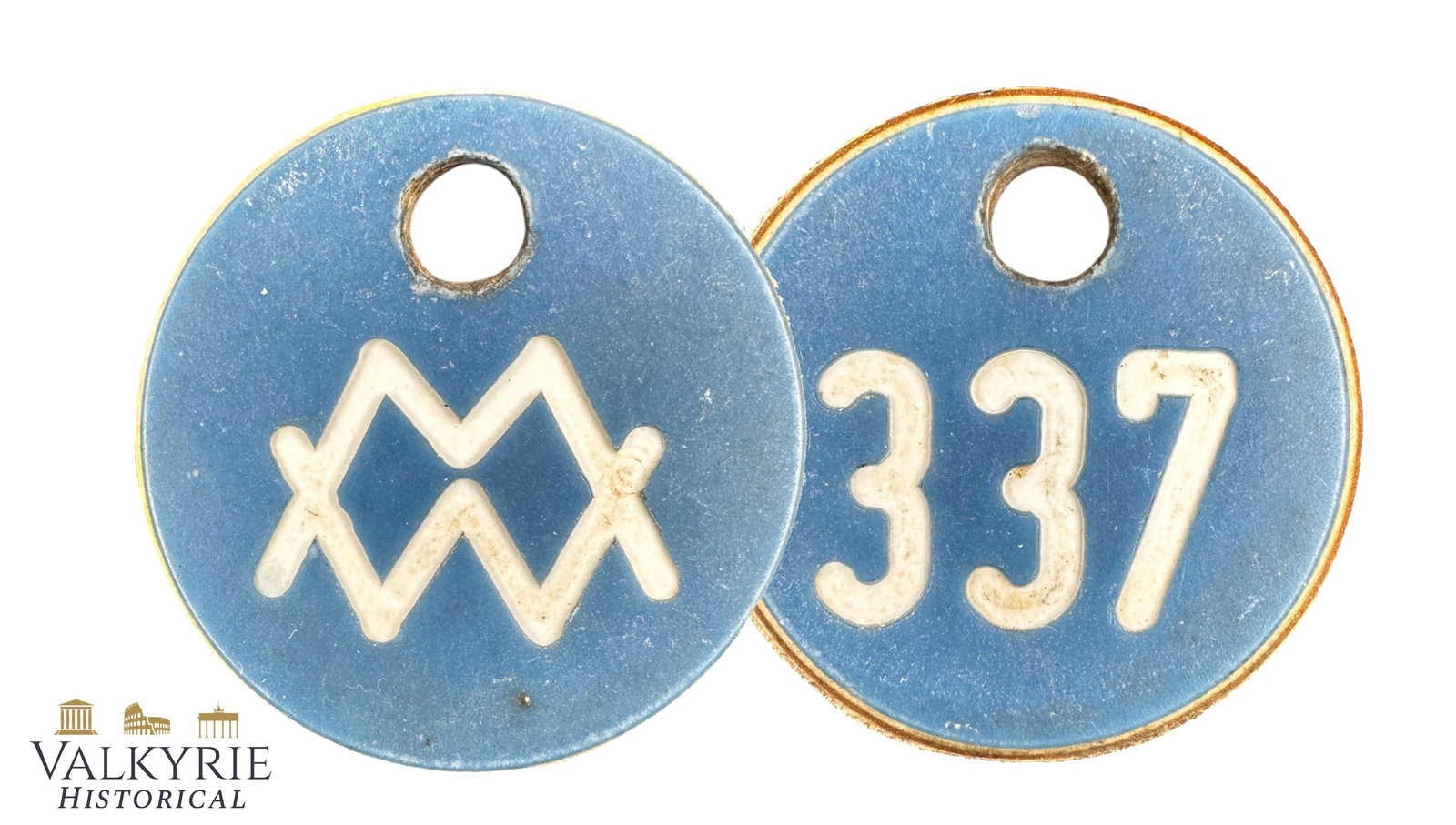 Mittelbau-Dora / Mittelwerk Tool Token (Werkzeugmarke) – No. 337 V-1 flying bombs: Mittelbau-Dora Tool Token (No. 337) Likely a tool token (German: Werkzeugmarke) from Mittelwerk GmbH / the Mittelbau project, associated with the Mittelbau-Dora concentrat