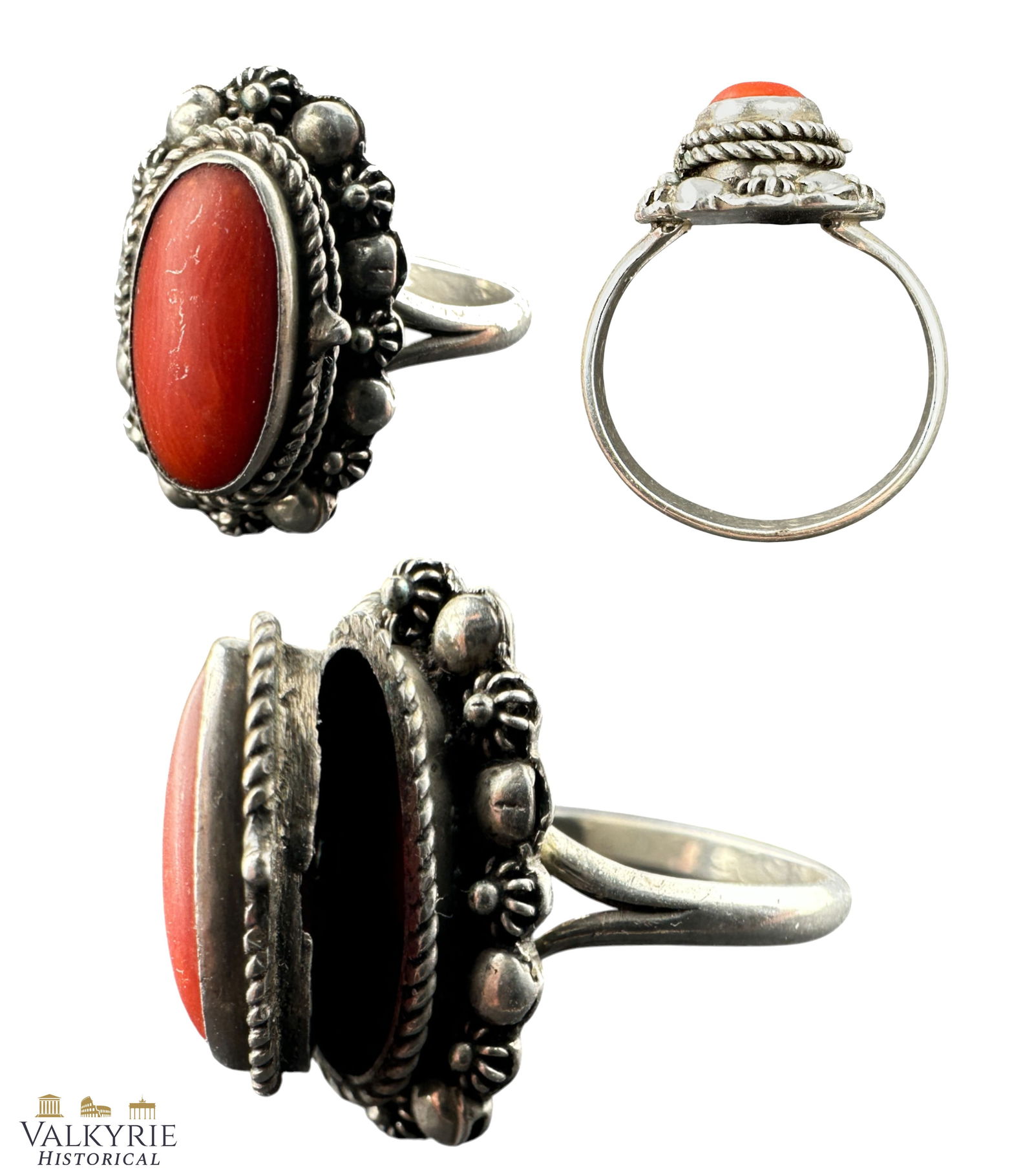 Silver Made XX Century Early Period Art Deco Style Ring With Secret Compartment (1 of 14)