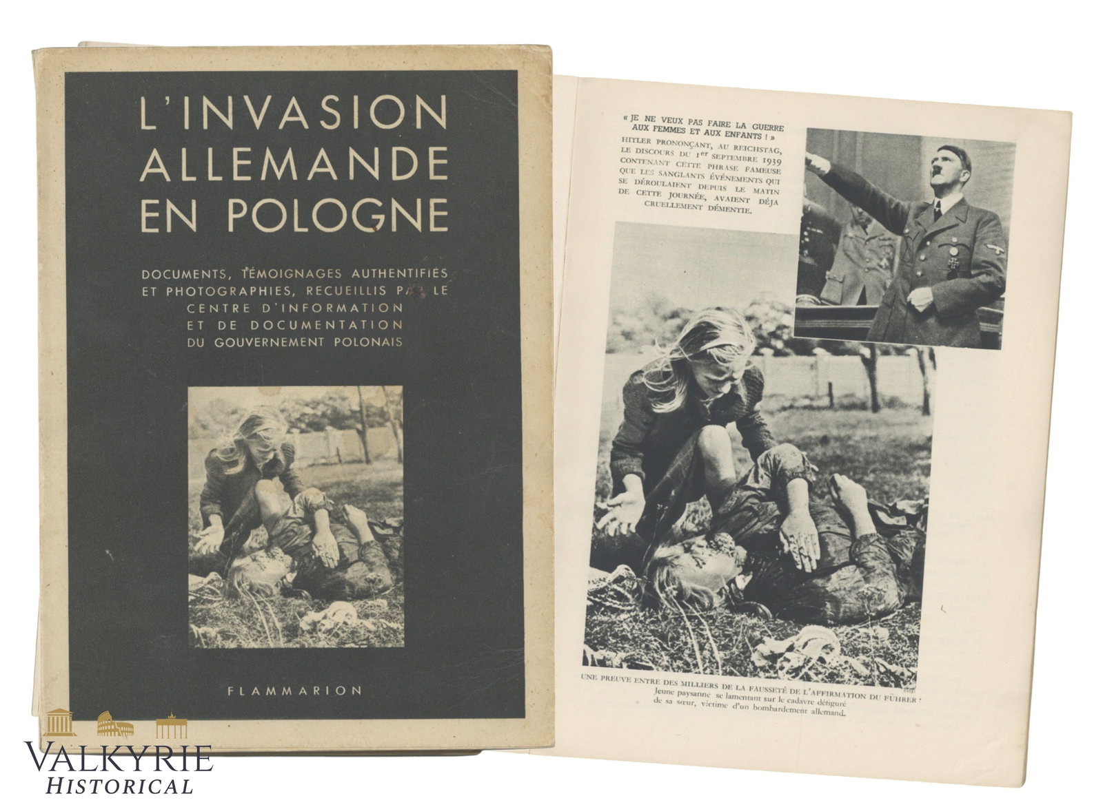 Rare historical book titled L'Invasion allemande en Pologne (The German Invasion of Poland) (1 of 20)