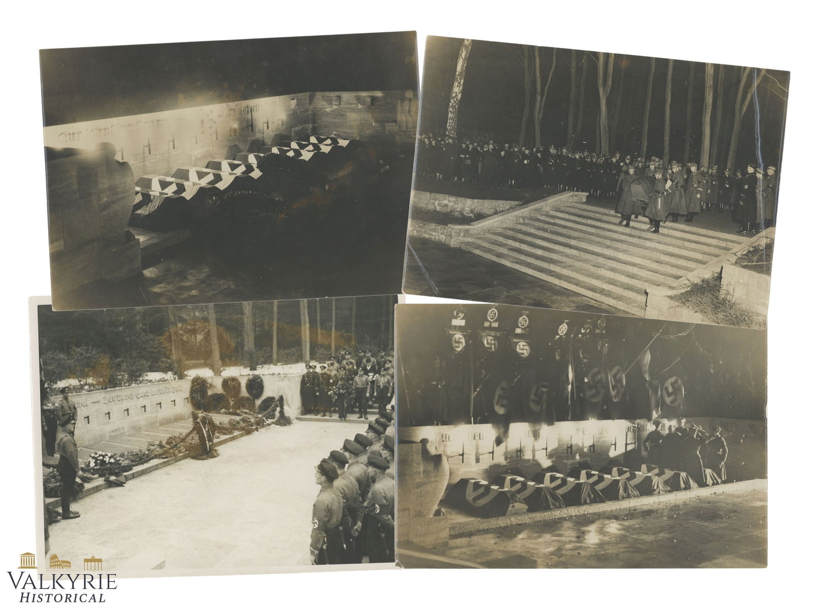Set of 4 Agency Taken Photos of a Nazi Brial Ceremony of Some Nazi Martyrs (1 of 9)
