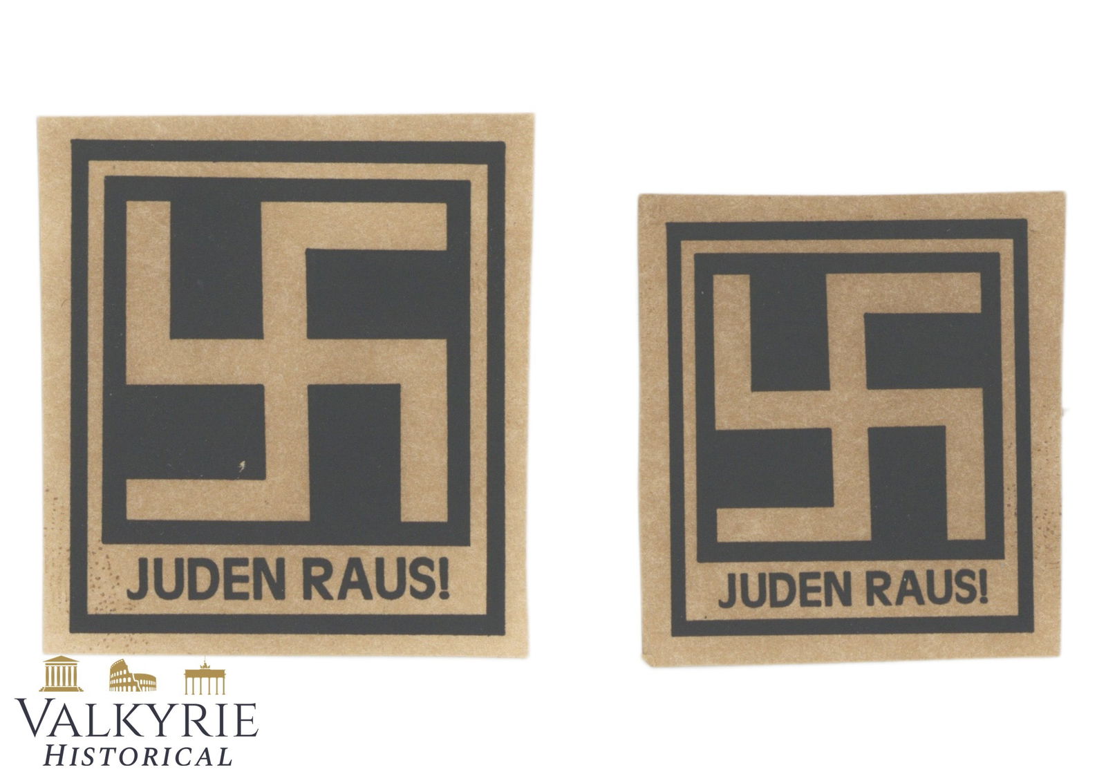 Two Anti-Semitic Propaganda Stamp With Legend "Jews Out!" 2 Size: 2 size of Anti-Semitic Propaganda Stamp With Legend "Jews Out!".All items for this auction will be shipping from Europe. Shipping cost $25 it doesn't matter how many items you win.
