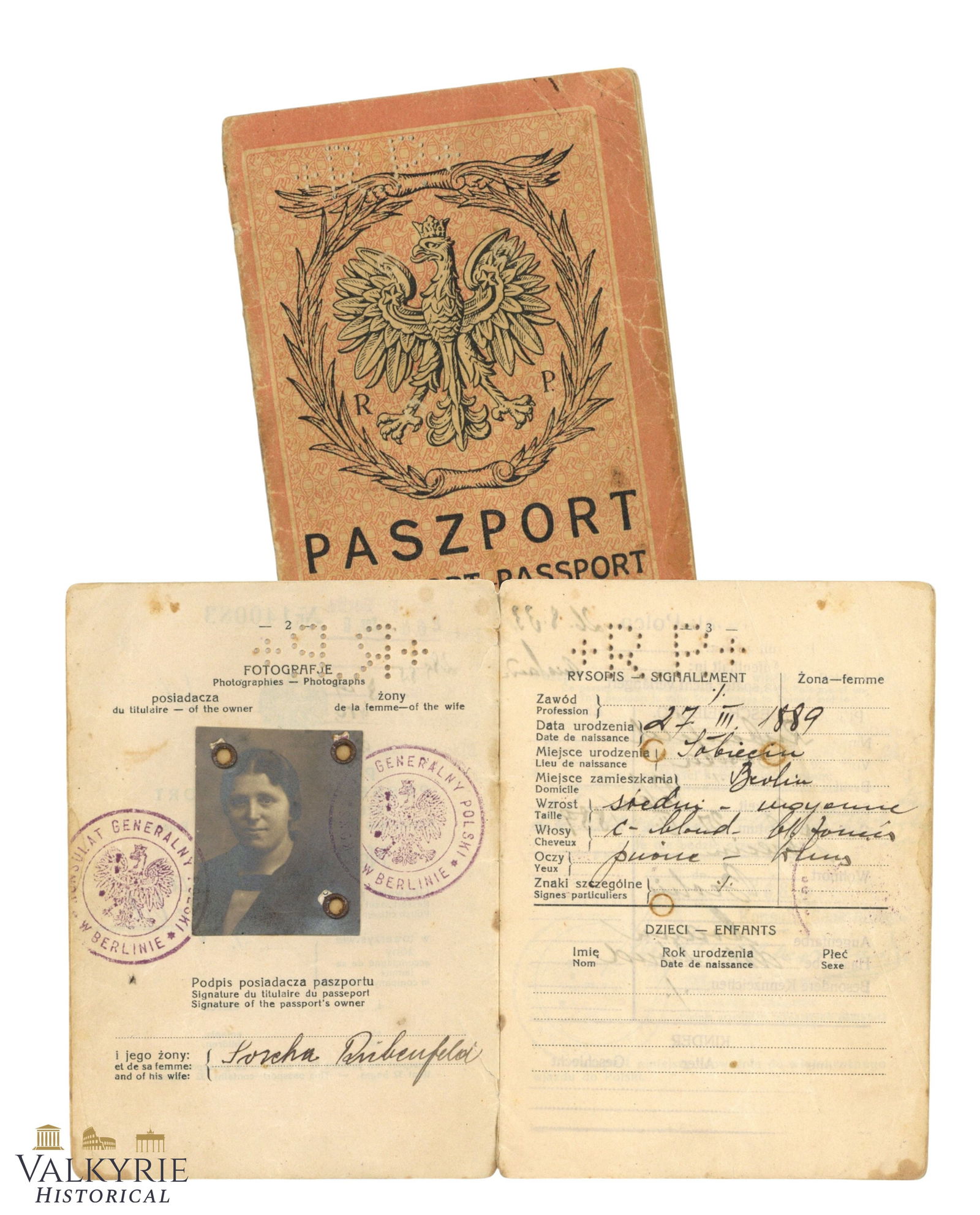 Rare Polish Passport Issued to a Jewish Woman Called Soscha Rubenfeld Who Emigrated to Palestine in (1 of 12)