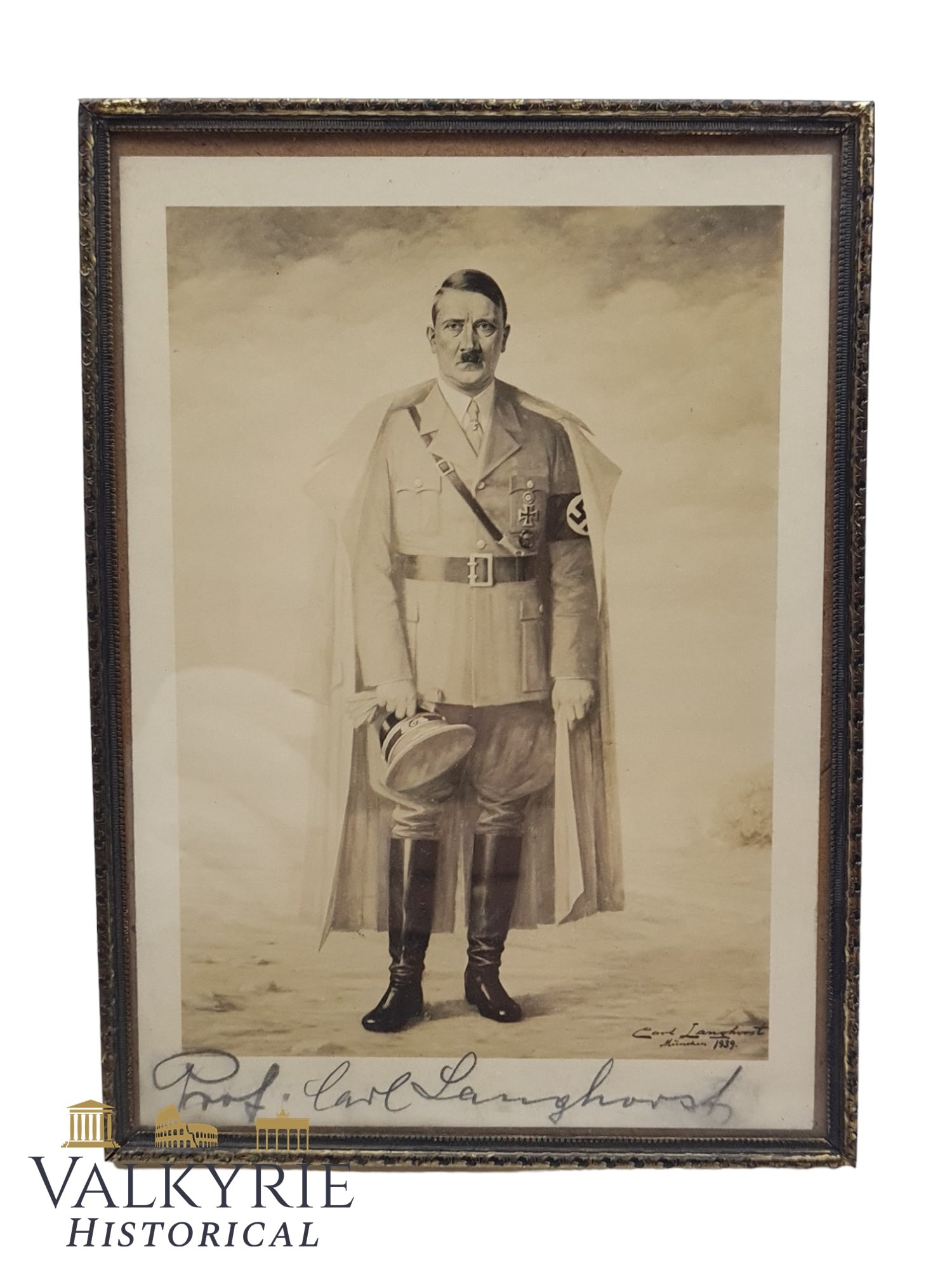 Adolf Hitler's Portrait Paint with Signature of Author Painter Carl Langhorst (1 of 5)