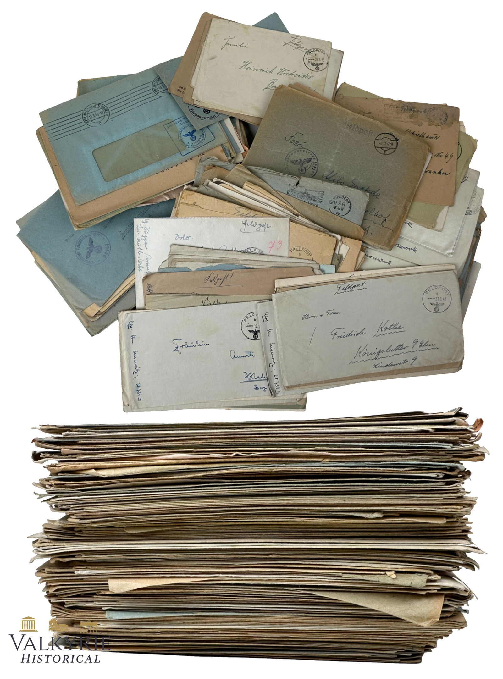 Big Set of 290 pc Empty Envelopes of Feldpost Sent by Different Soldiers From the Front During WW2 (1 of 17)