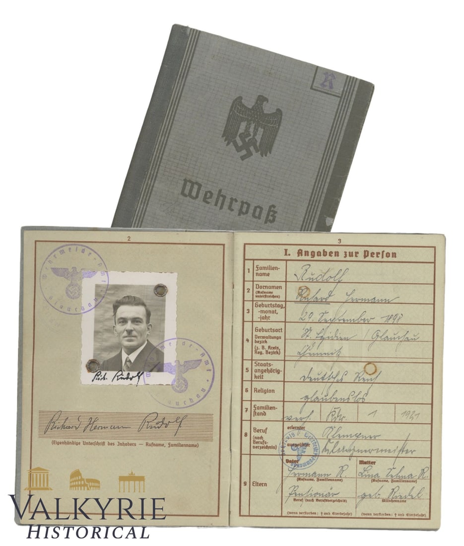 Wehrpass With Few Entries Issued to a Soldier of Infantry Battalion in 1939 (1 of 13)