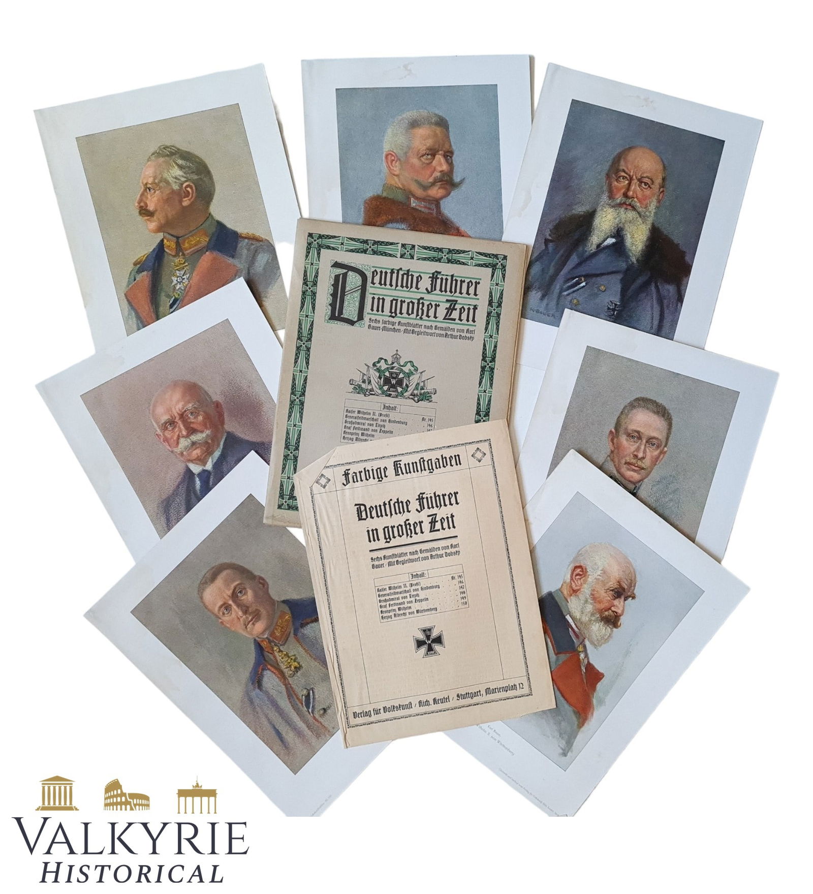 Collection of 7 Portraits Painted by Artist Karl Bauer With Folder - "German Leaders in Great Times" (1 of 10)