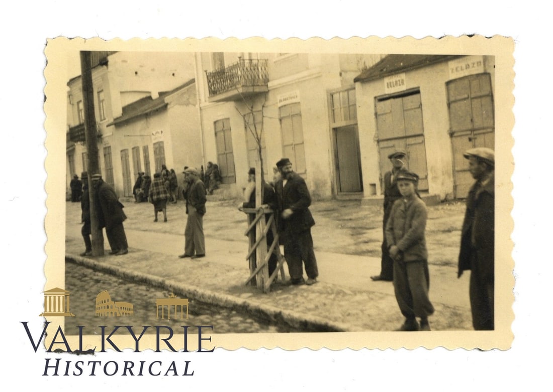 Photo of Polish Jews in Unknown Jewish Ghetto: Photo that shows some Polish Jews in an unknown Jewish Ghetto. Old and young Jews in the street. All items for this auction will be shipping from Europe. Shipping cost $25 it doesn't matter how many i