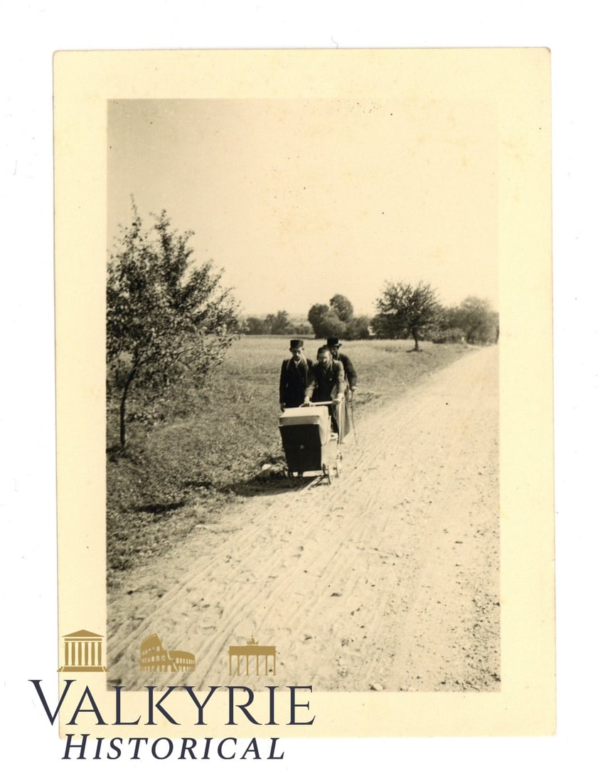 Private Taken Phot of Polish Jews During German Occupation of Poland: Private Taken Phot of Polish Jews During German Occupation of Poland. Jews are transporting some belongings in a trolley. We suppose they were forced to move to a Ghetto. Probably 1939. All items for