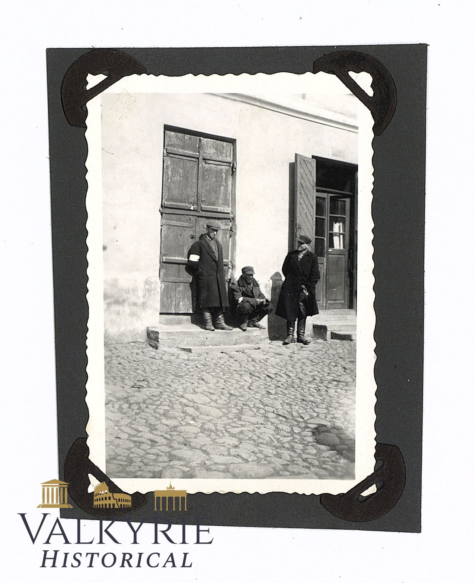 Photo of 3 Jews Wasting their Time in the Street of Radom Ghetto in Poland (1 of 2)