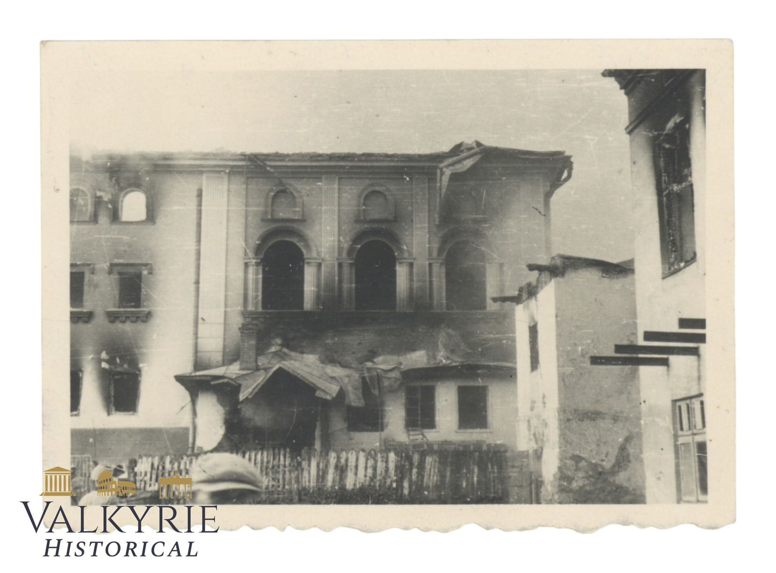 Photo of an Unknown Burned Synagogue in Poland (1 of 2)