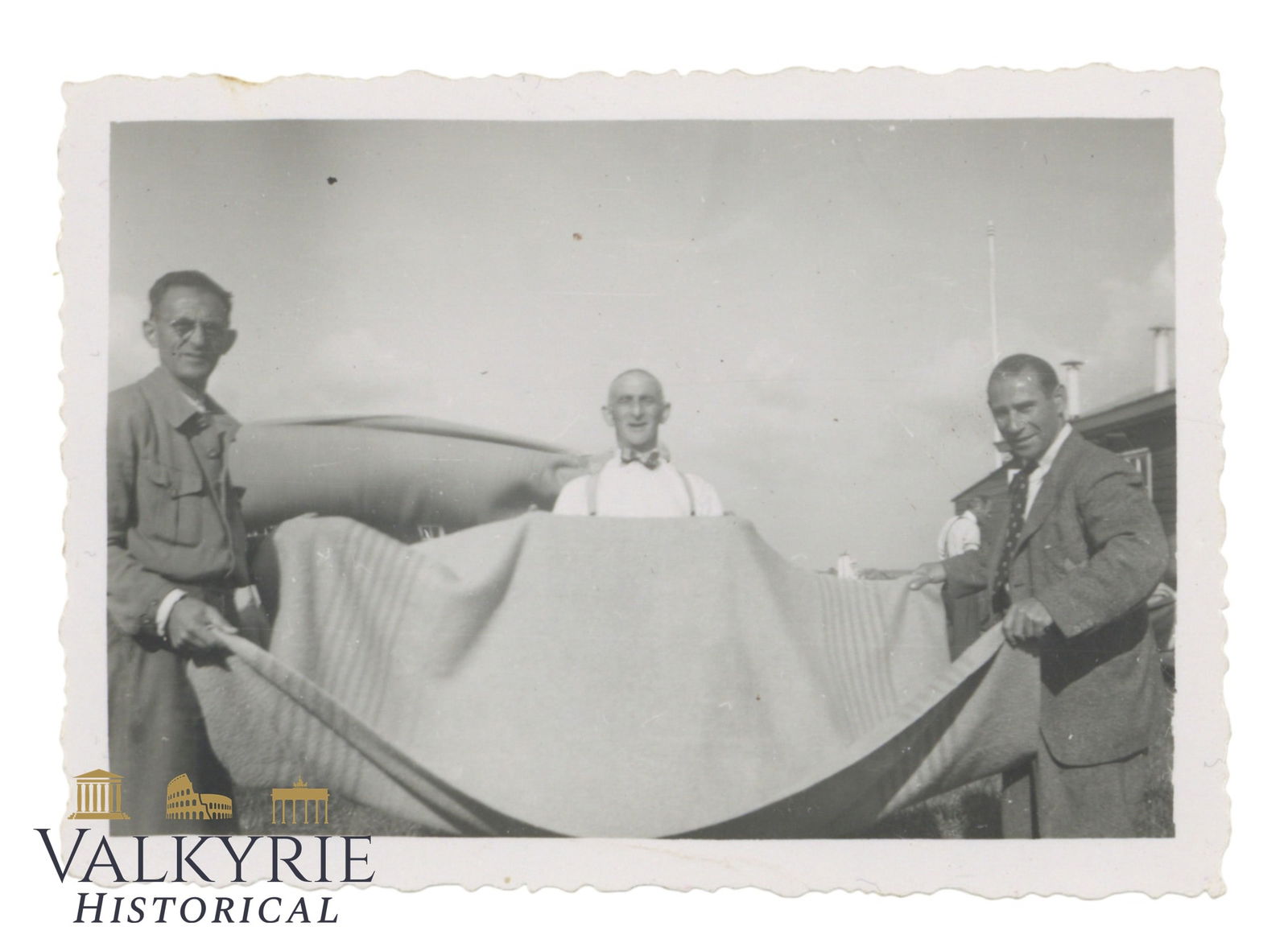 Dutch Jewish Labor Camp - Jews with Spreaded-out Tallit: Dutch Jewish Labor Camp Geesbrug. From January 1942 there are more than 200 Jewish men stayed in this camp.On October 2, 1942 they deported to Westerbork camp and thence to German extermination camps.