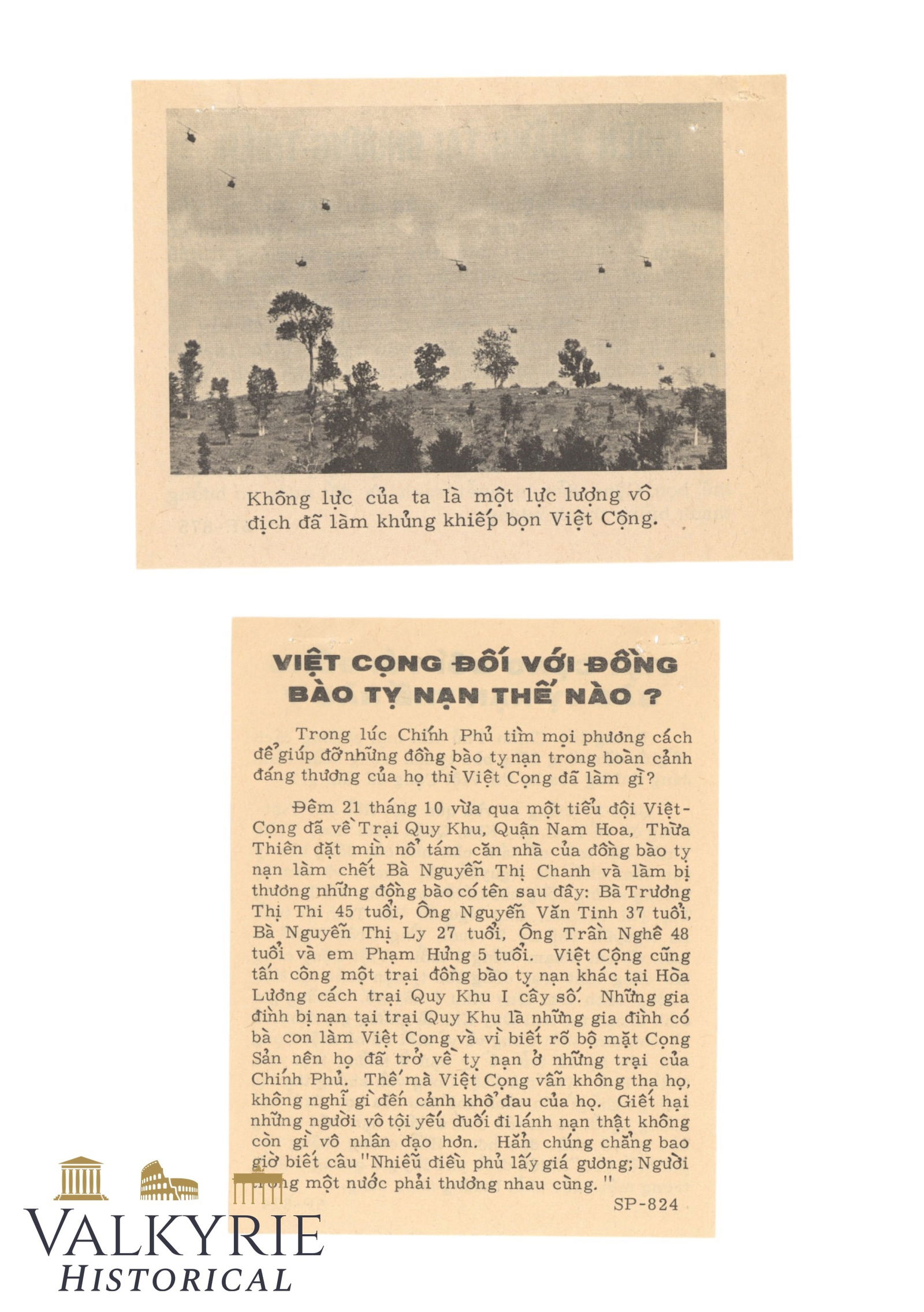 2 Vietnam War Propaganda Leaflets "How Do Viet Cong Receive Refugees?" (1 of 5)