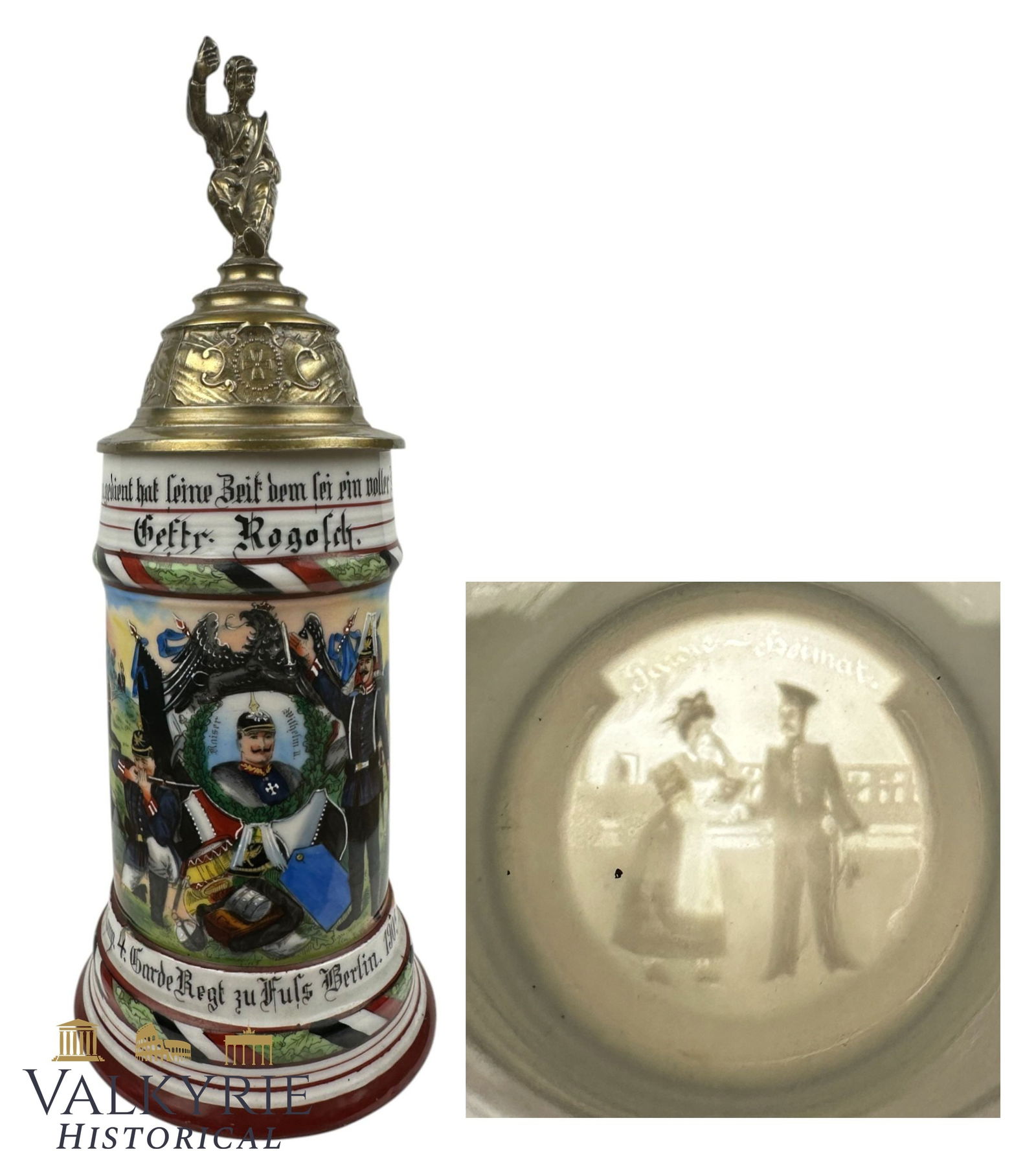 WW1 Period Customised German Beer Mug to a Gefreiter of the 6. Company of the 4. Garde Rgt. Berlin (1 of 20)