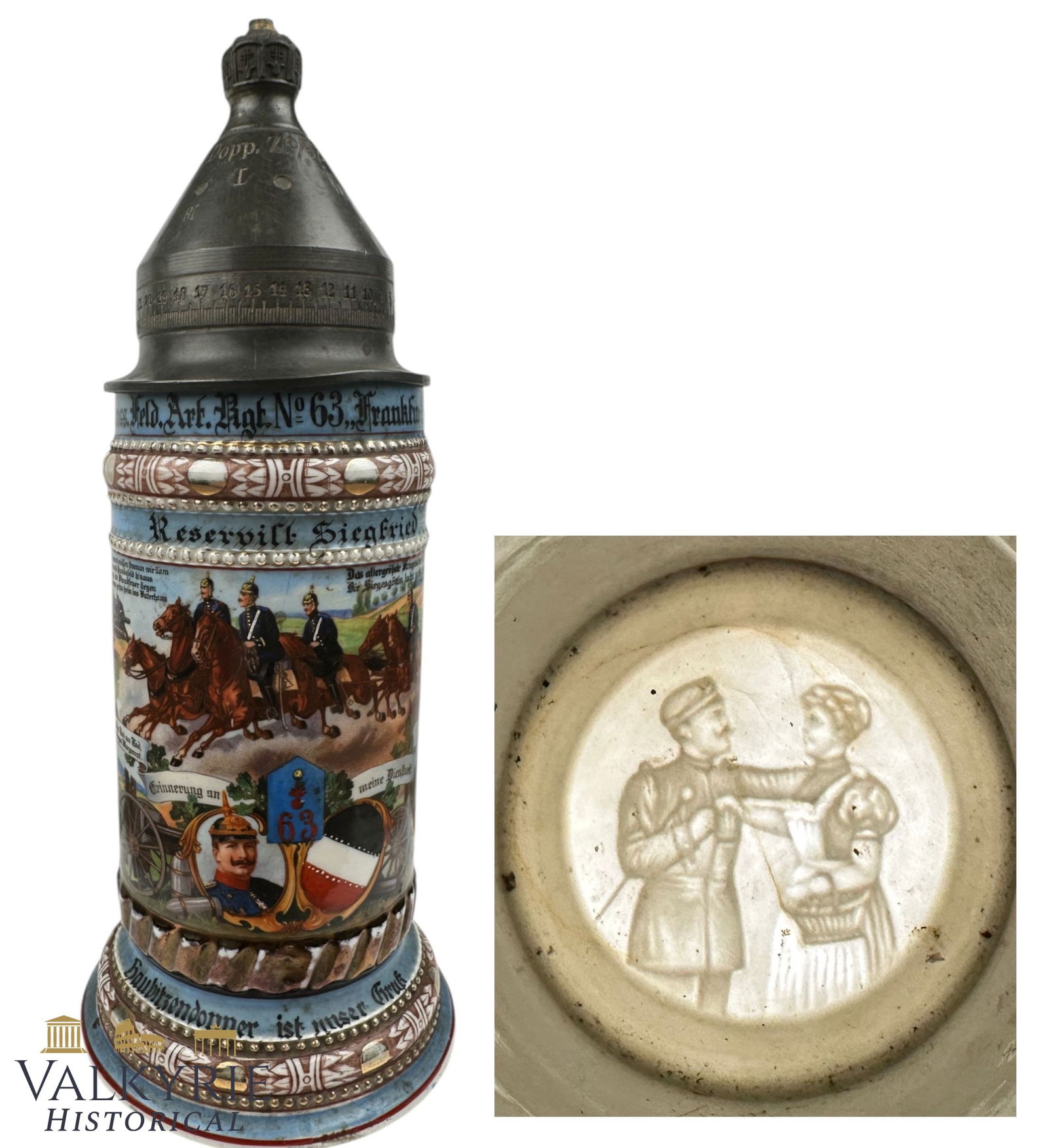 WW1 Period Customised German Beer Mug to a Reservist of an Artillery Regiment in Mainz (1 of 17)