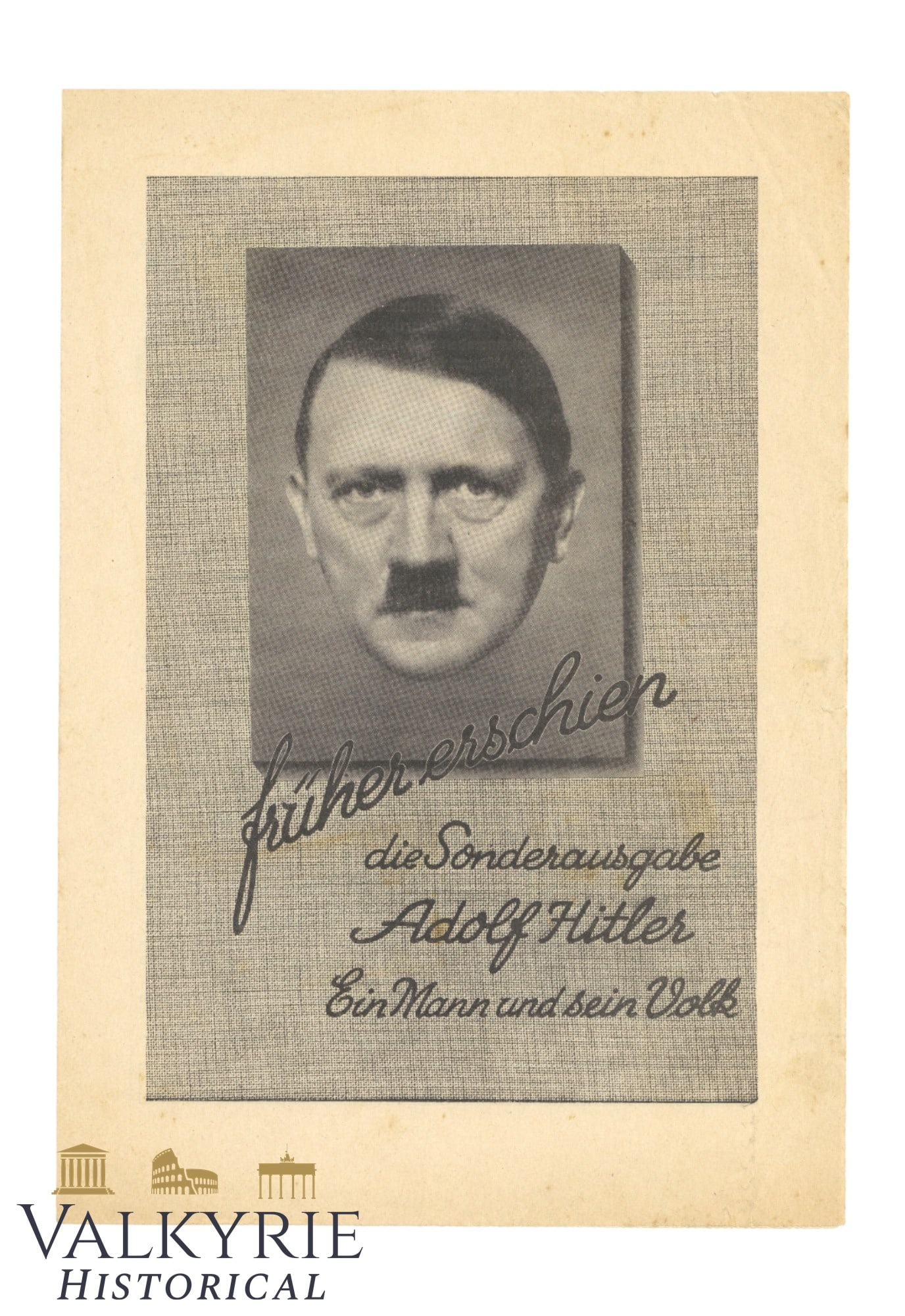 Book Ordering Ad Leaflet for Special Edition Illustrierter Beobachter "AH - A Man and His People": Book Ordering Ad Leaflet for Special Edition Illustrierter Beobachter "Adolf Hitler - A Man and His People" and also another book "The Germany of Adolf Hitler". Ordering sheet was never used. With inf