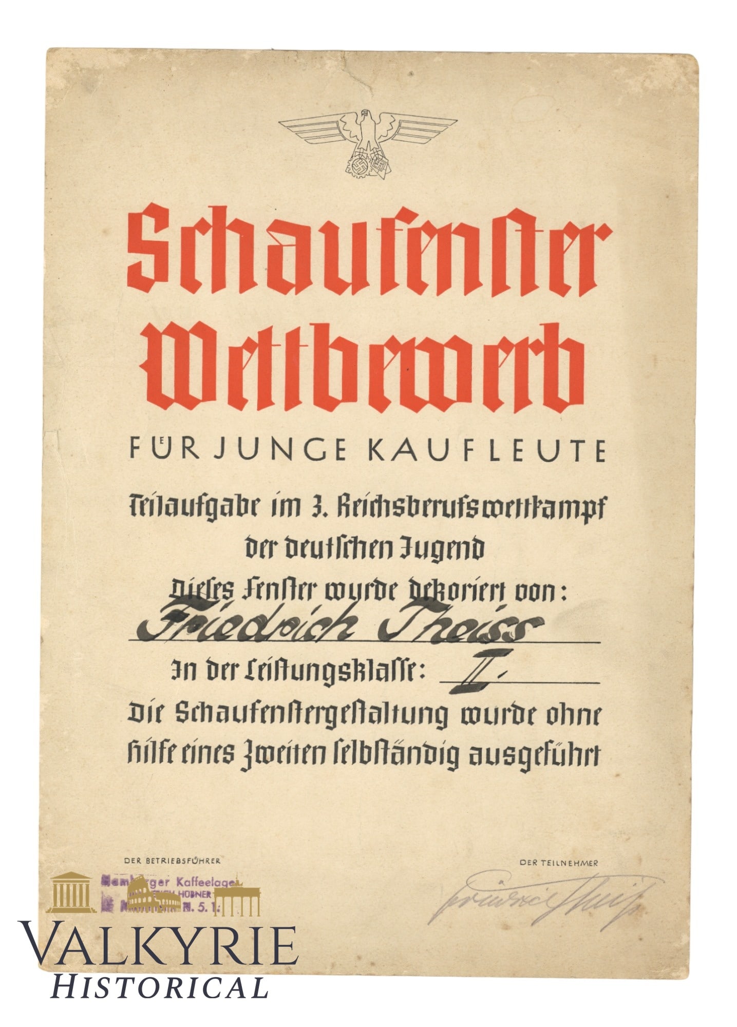 Diploma of Showcase Contest for Young Traders Issued to a Boy (1 of 2)