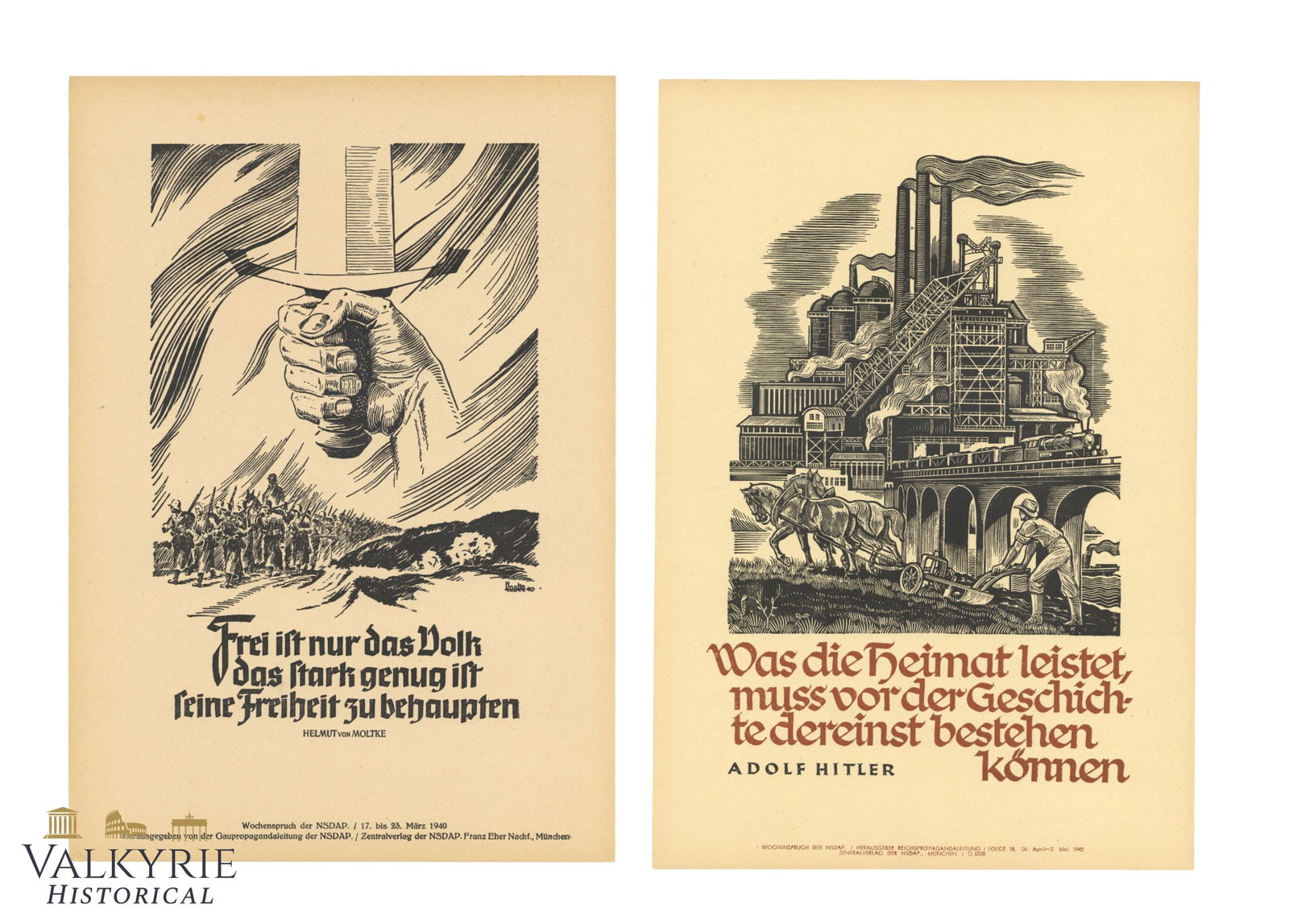 2 Nazi Propaganda Posters of the Wochenspruch der NSDAP With Quotations (1 of 3)