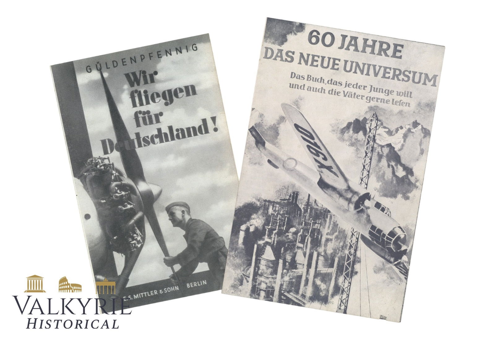 2 Advertisement Leaflets of German Books "60 Years. The New Universe" and "We Fly for Germany!" (1 of 7)
