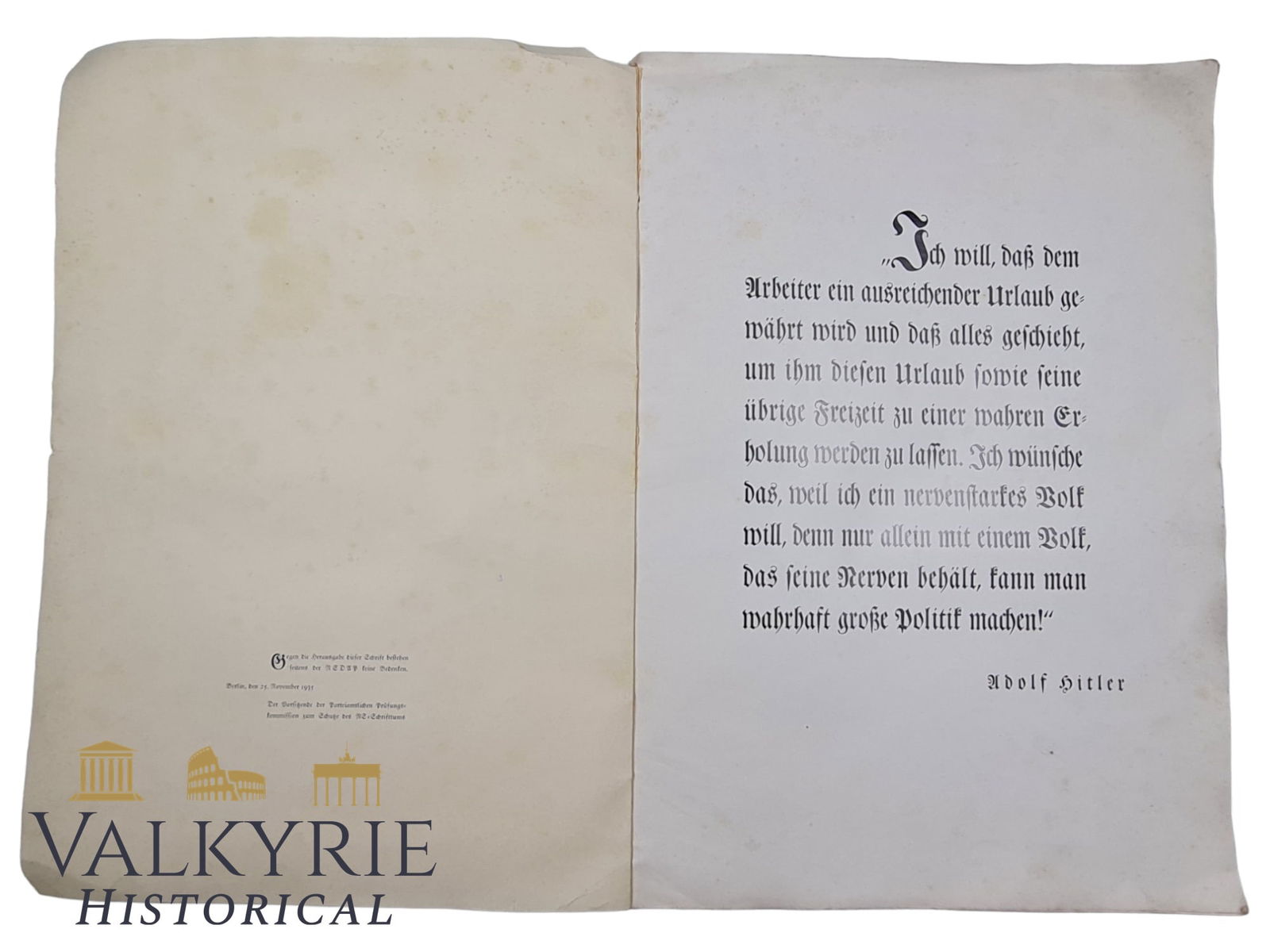 1933 Compilation Booklet of Activities of the Kraft Durch Freude Programme of the DAF - 3