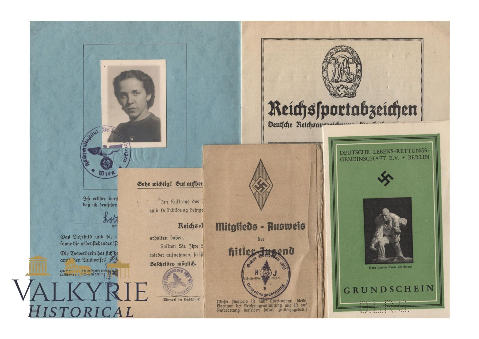 HJ - The Same Girl set of Few Documents Hitler Youth (1 of 12)