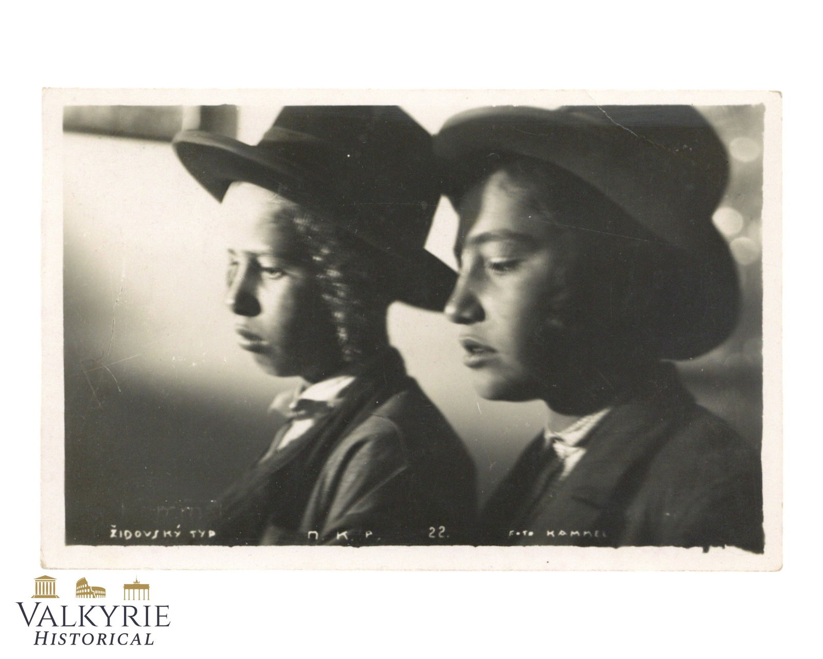 Postcard Photo of 2 Ashkenazi Hasidic Jewish Boys From Poland - Circulated in 1934 (1 of 2)