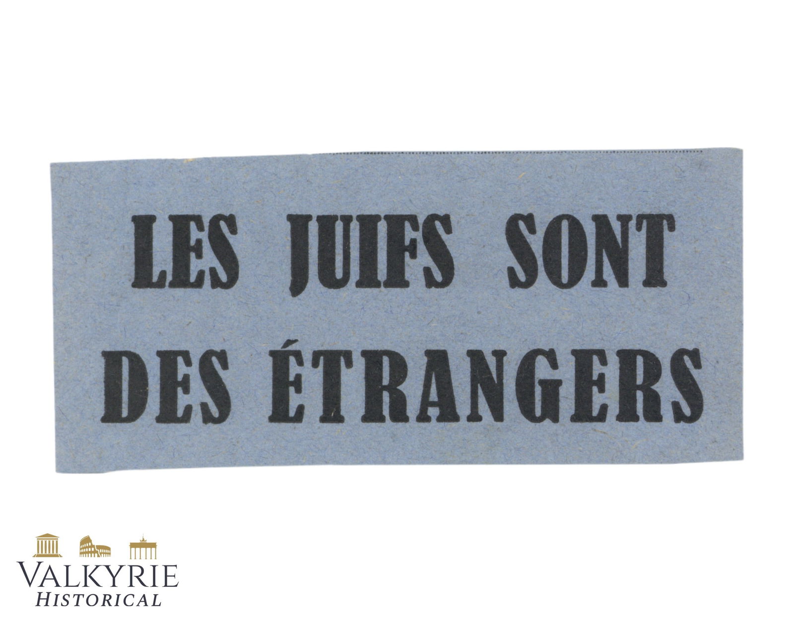 French Anti-Semitic Vignettes "Jews Are Foreigners" - Early 1900s: French Anti-Semitic Vignettes "Jews Are Foreigners" - Early 1900s.Size: 10x4,5cm, glue on paper.All items for this auction will be shipping from Europe. Shipping cost $25 it doesn't matter how many it