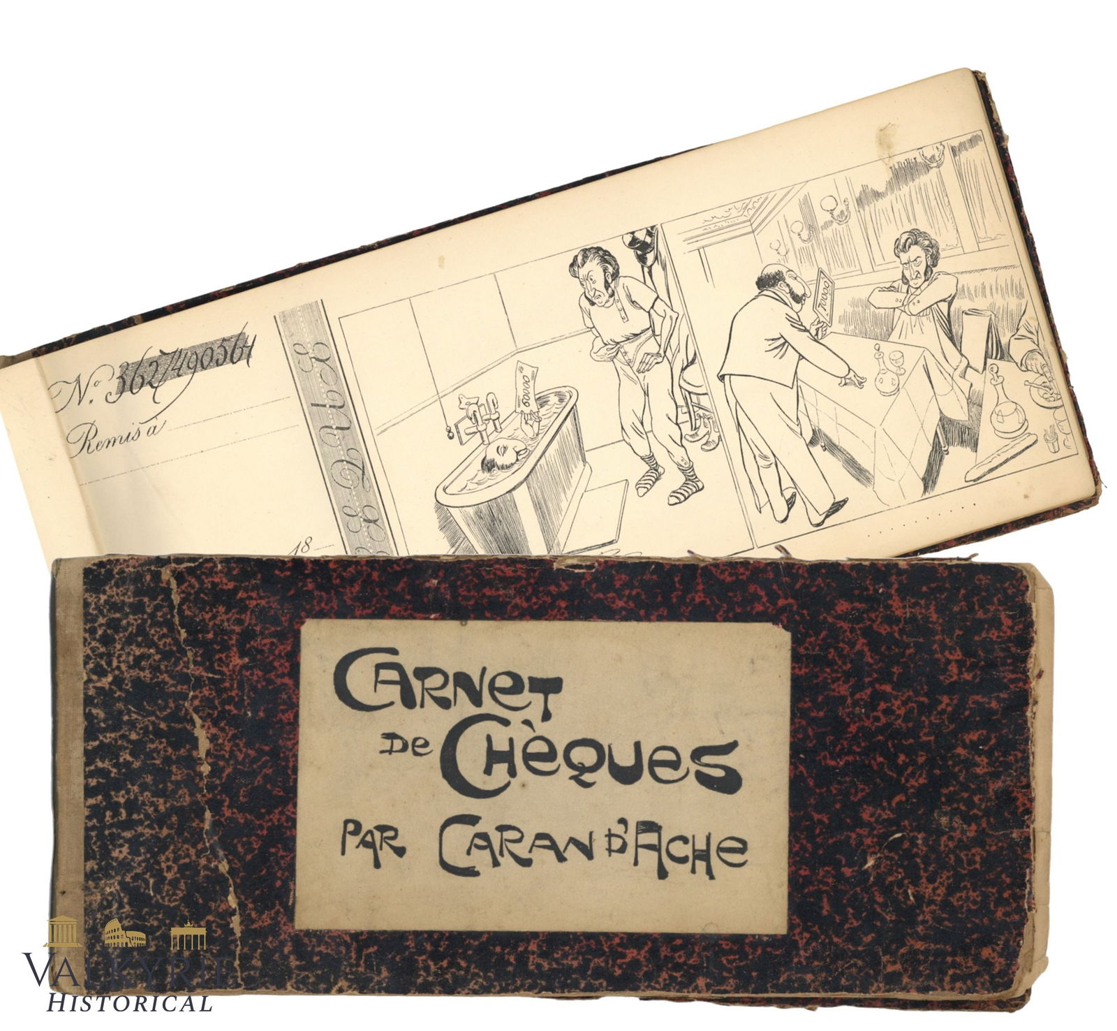 French Anti-Semitic Humoristic Booklet Imitating a Check Book "Check Book by Caran D'Ache" (1 of 9)