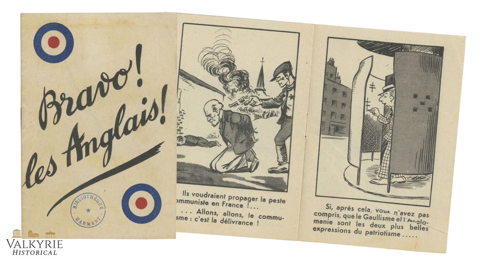 French Fascist War Propaganda Leaflet Against Great Britain "Bravo! The English!" (1 of 10)