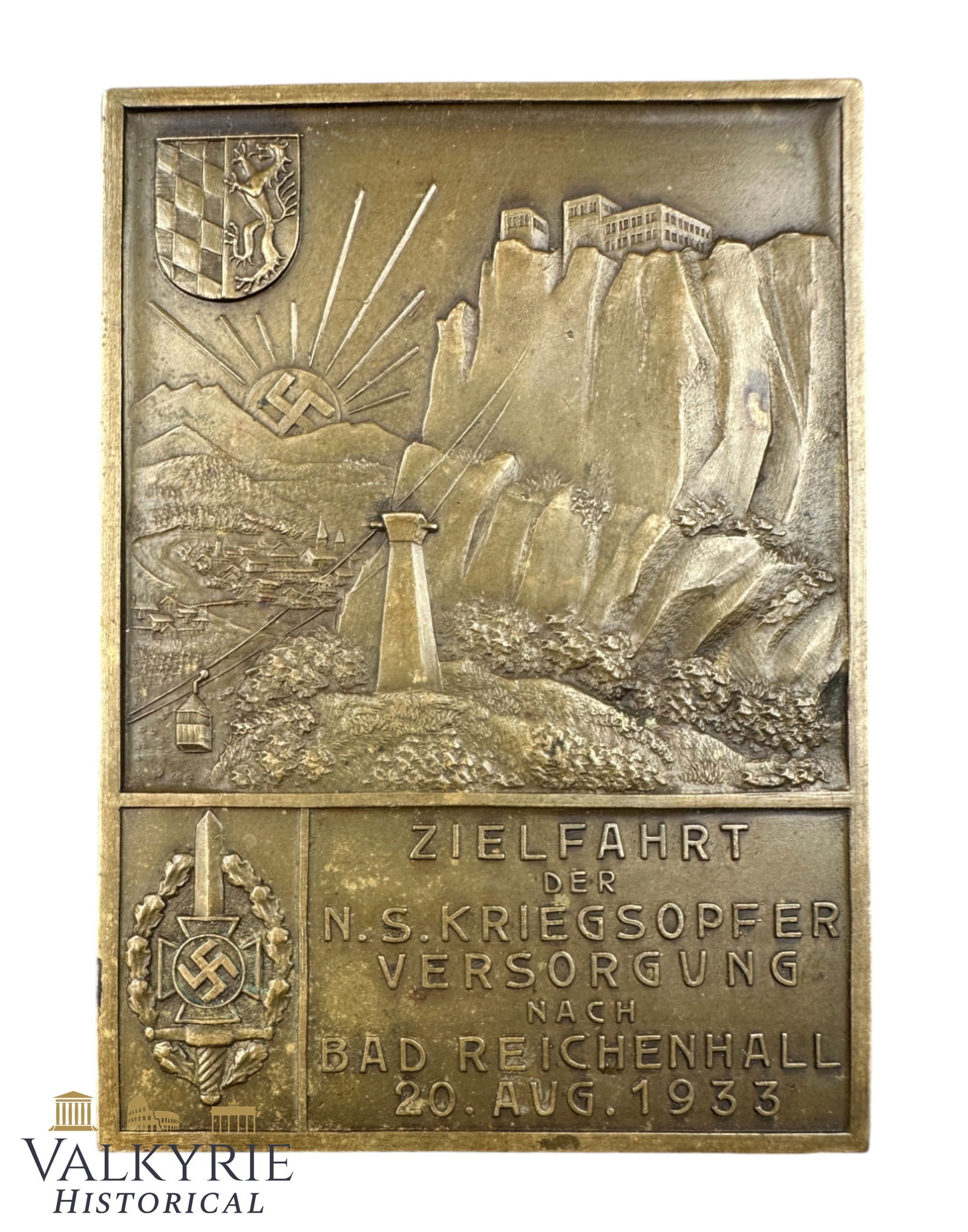 NSKOV Commemorative Badge "Goal Ride to Bad Reichenhall 20.80.1933" (1 of 4)