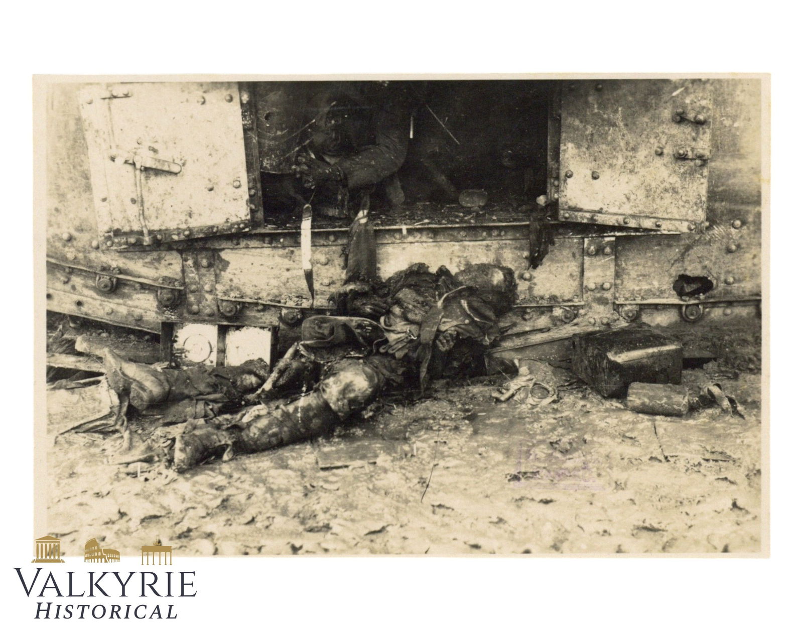 Very Graphic Photo Showing a Charred Body of a German Soldier Next to an Armored Vehicle (1 of 2)