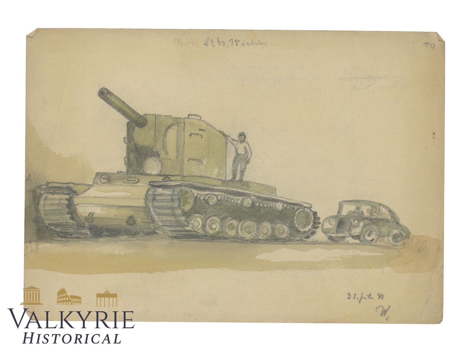 Artwork Done By Wehrmacht Soldier Called Weber in the Front During WW2: Artwork Done By Wehrmacht Soldier Called Weber in the Front During WW2 from whom some other drawings are being auctioned in this auction. This drawing is a waterocolour dated in 1940 and represents a