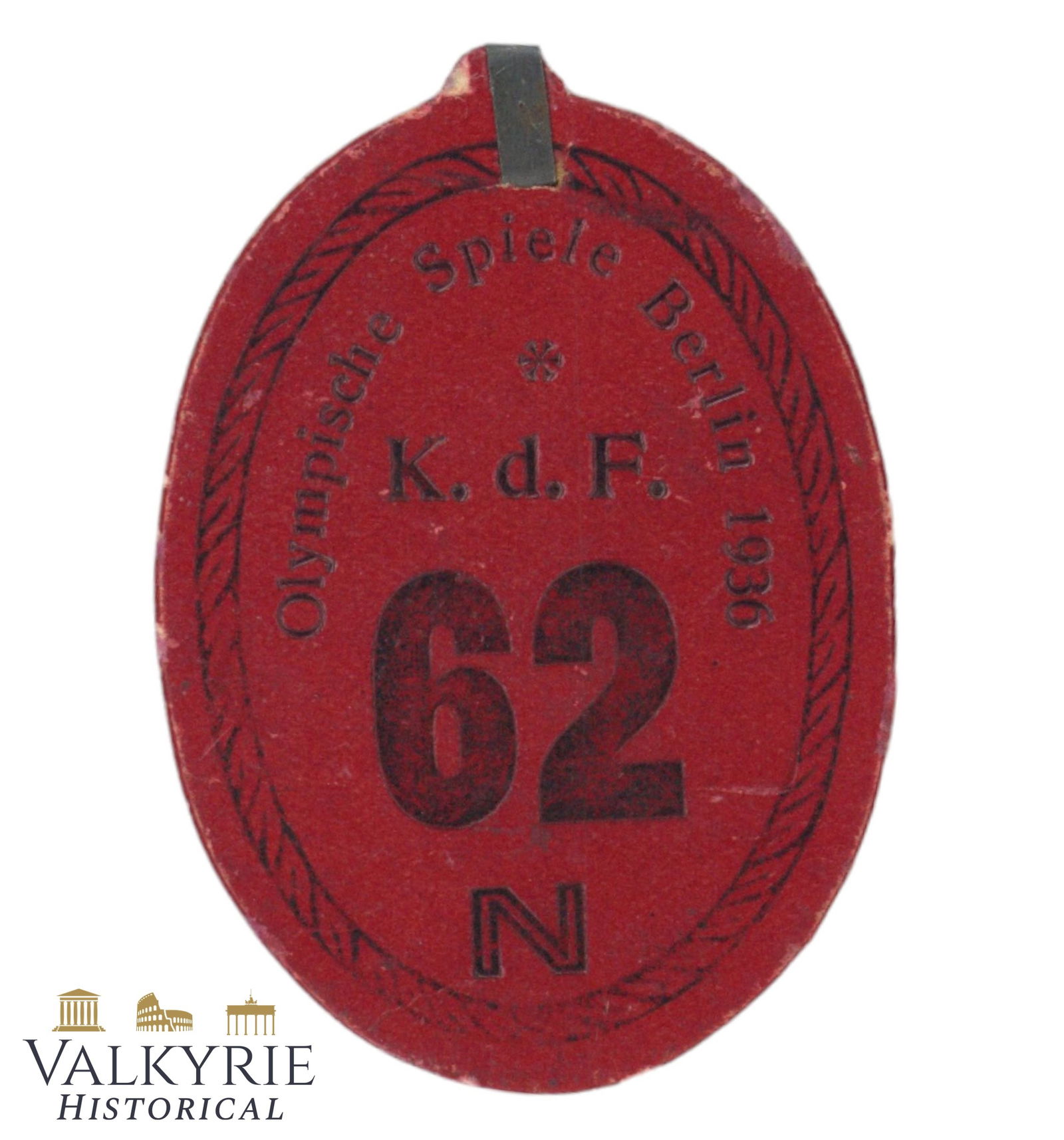 Nazi Kind of ID Token of the Kraft Durch Freude Program During 1936 Olympic Games in Berlin: Kind of ID Token of the "Kraft Durch Freude" Program During 1936 Olympic Games in Berlin. Probably for a guided tour in the facilities of the Games. Numbered. All items for this auction will be shippi