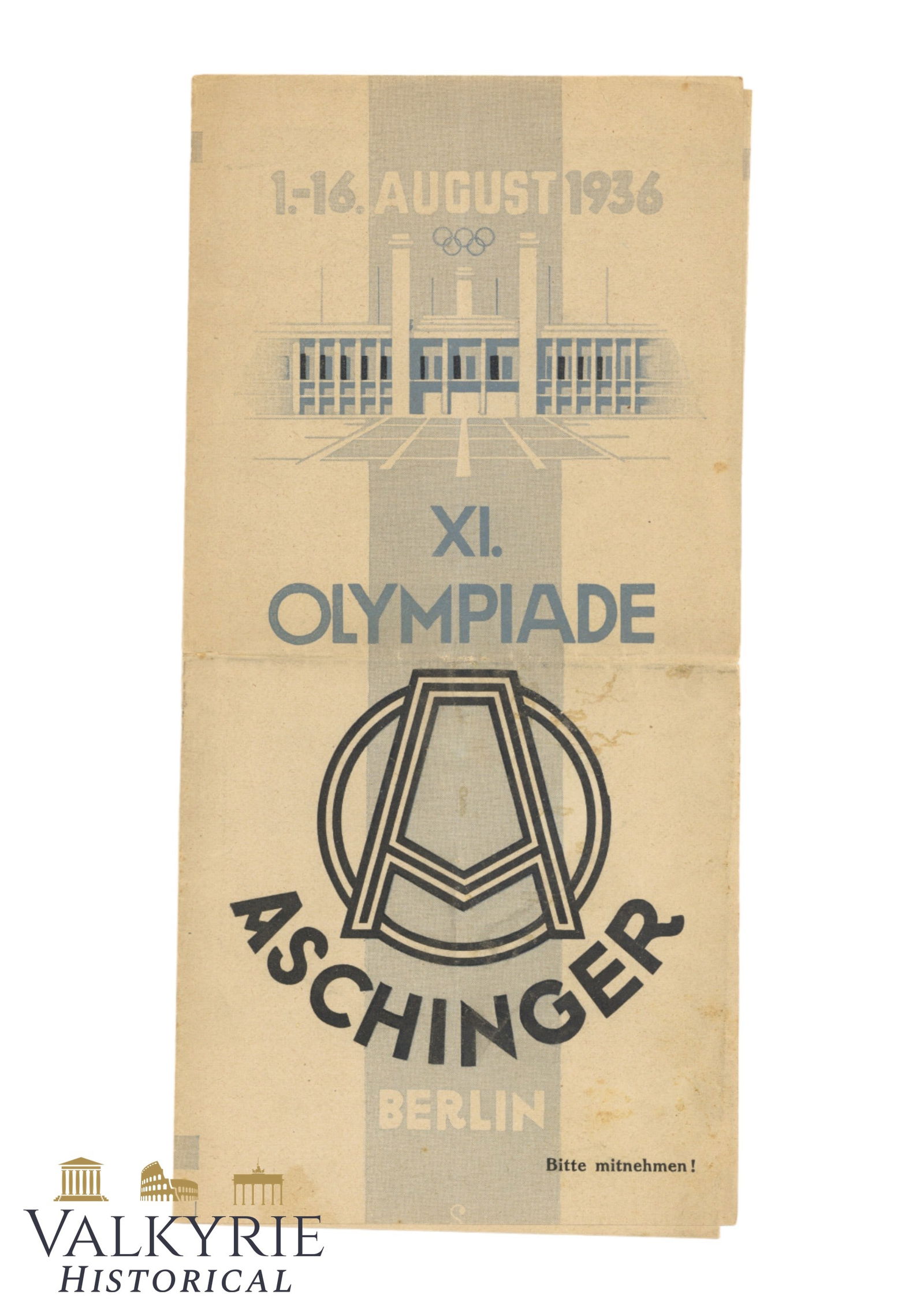 Menu of the German Beer House Aschinger in Berlin - With 1936 Olympic Games Related Cover (1 of 3)