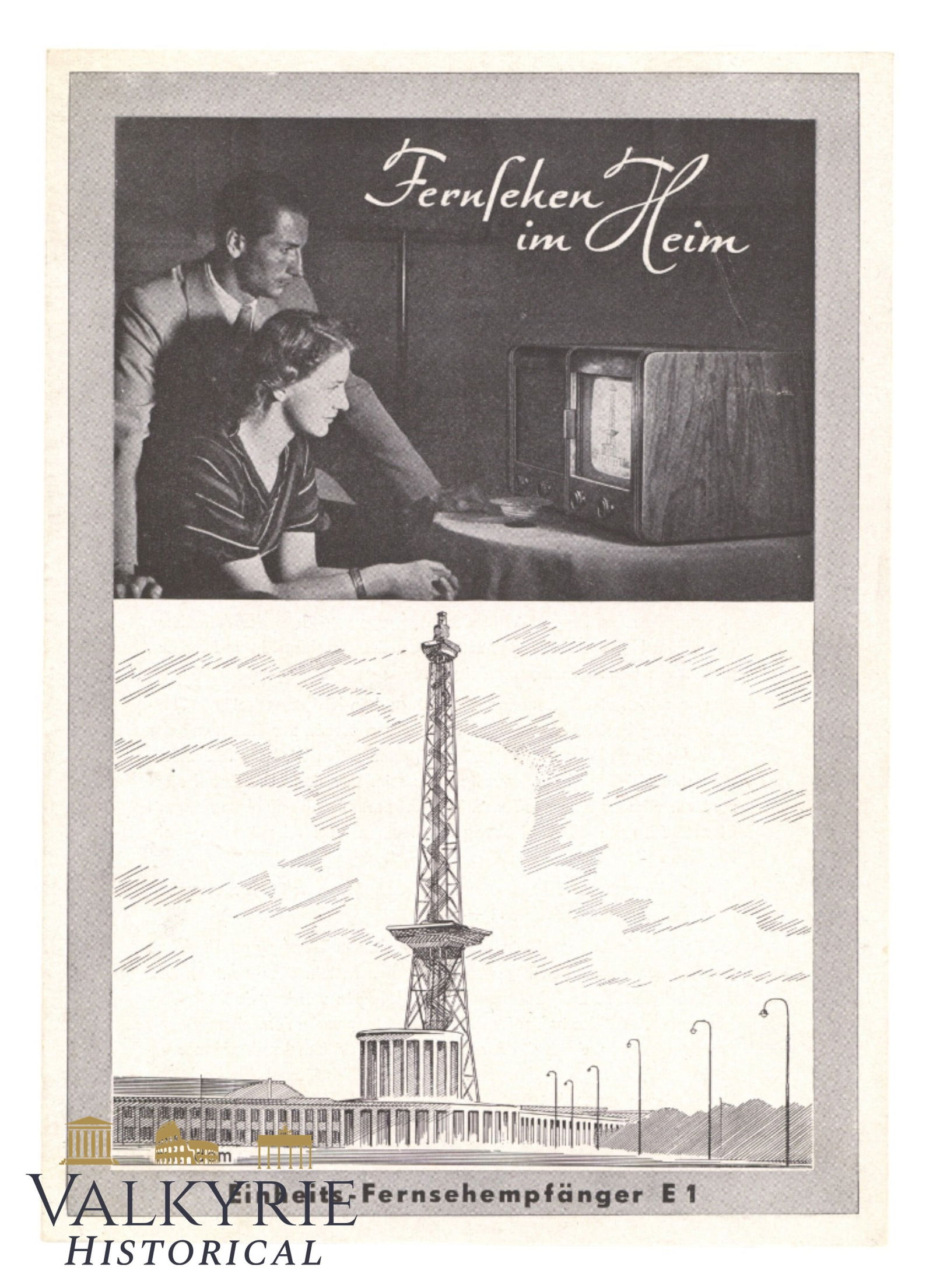 German Advertisement Leaflet About the Standard Television Receiver E1 - 1939 (1 of 3)