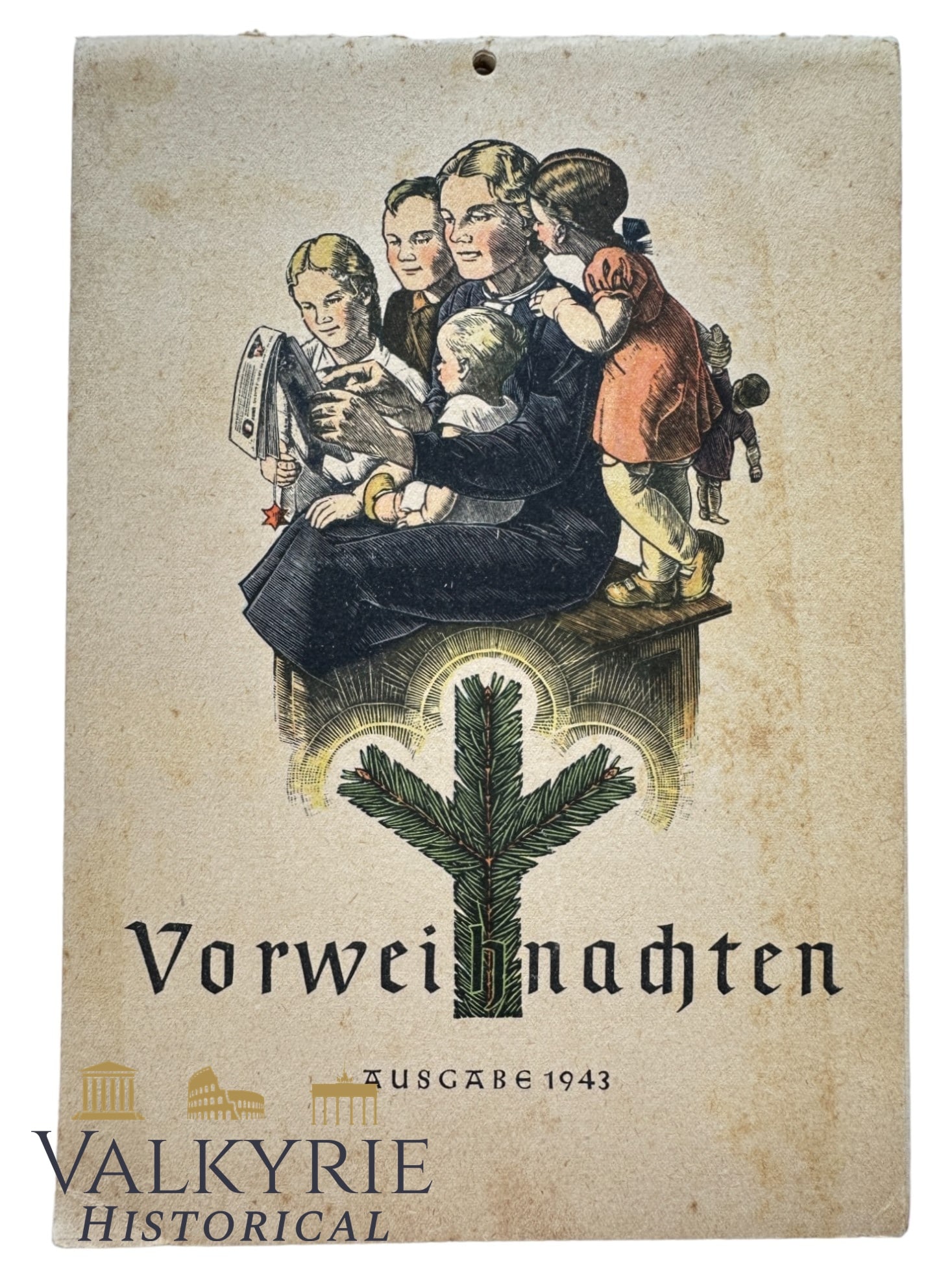 Nazi Wall Calendar Called "Christmas Eve 1943" - Volkisch and Cultural Content: Nazi Wall Calendar Called "Christmas Eve 1943" - Volkisch and Cultural Content. Beautiful drawings about family, war, soldiers, German ancestors, cultural background, etc. All connected to Germanic cu
