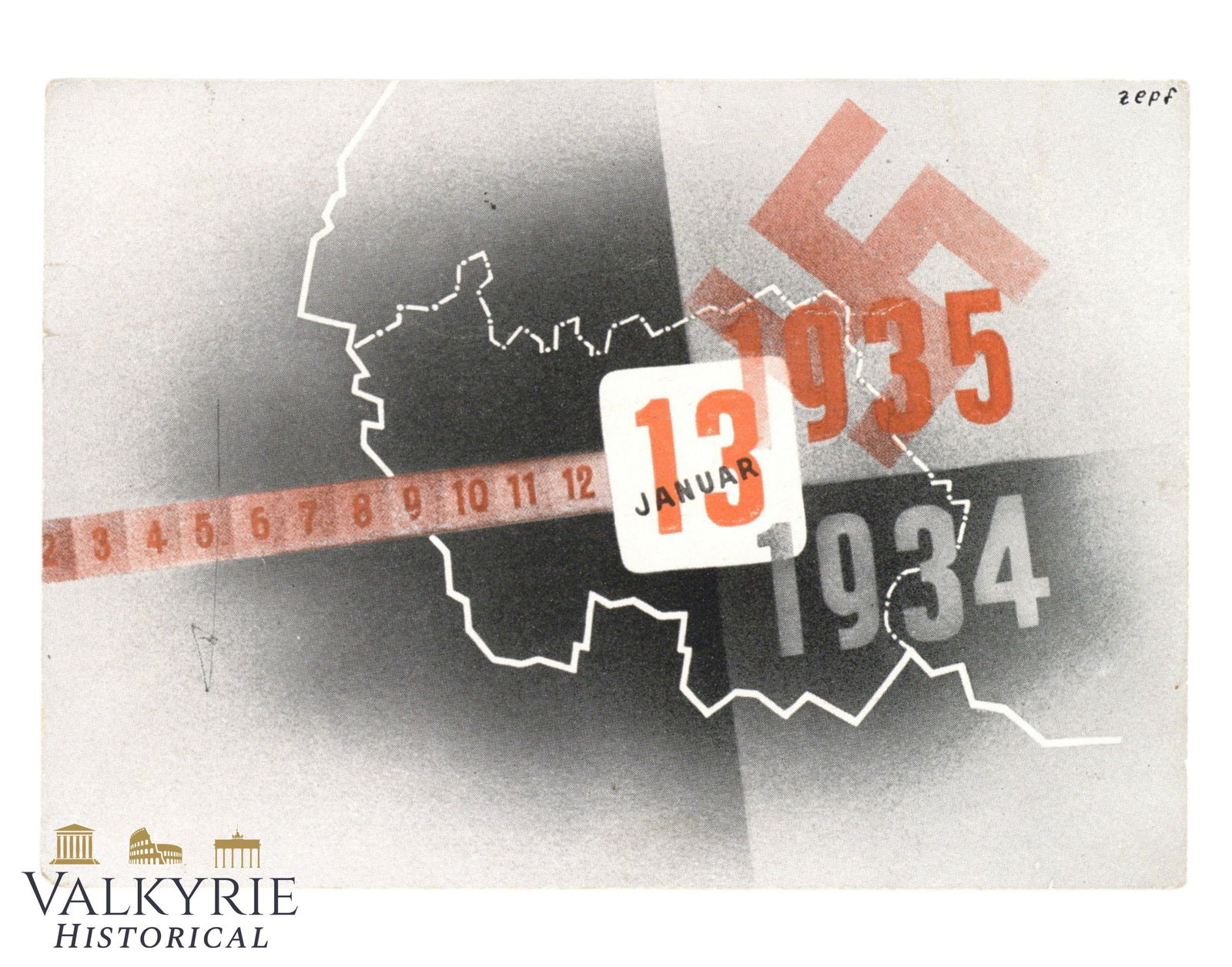 German Commemorative Postcard of the Saar Referendum For Annexation to the III Reich - 1935 (1 of 2)