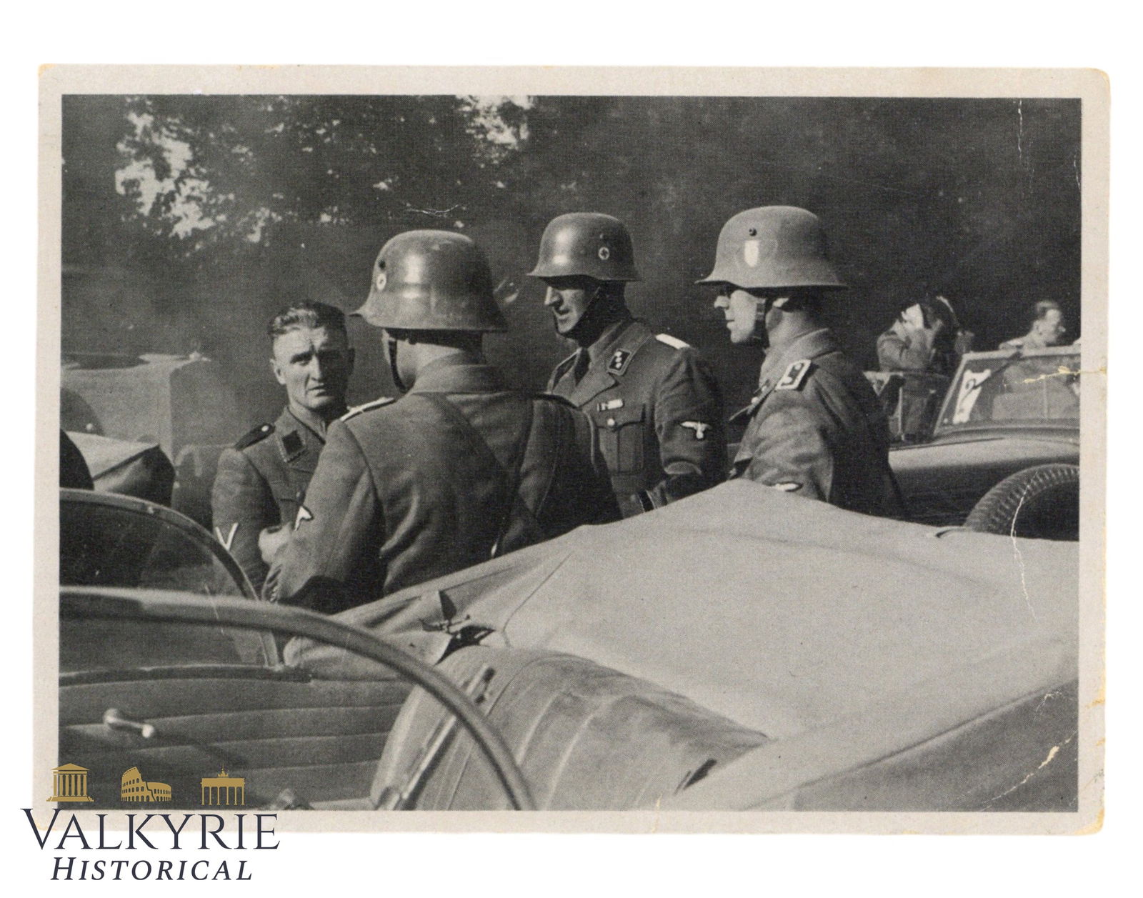 German Propaganda SS and Police War WHW Postcard With Photo of "SD Einsatzkommando During Pause" (1 of 2)