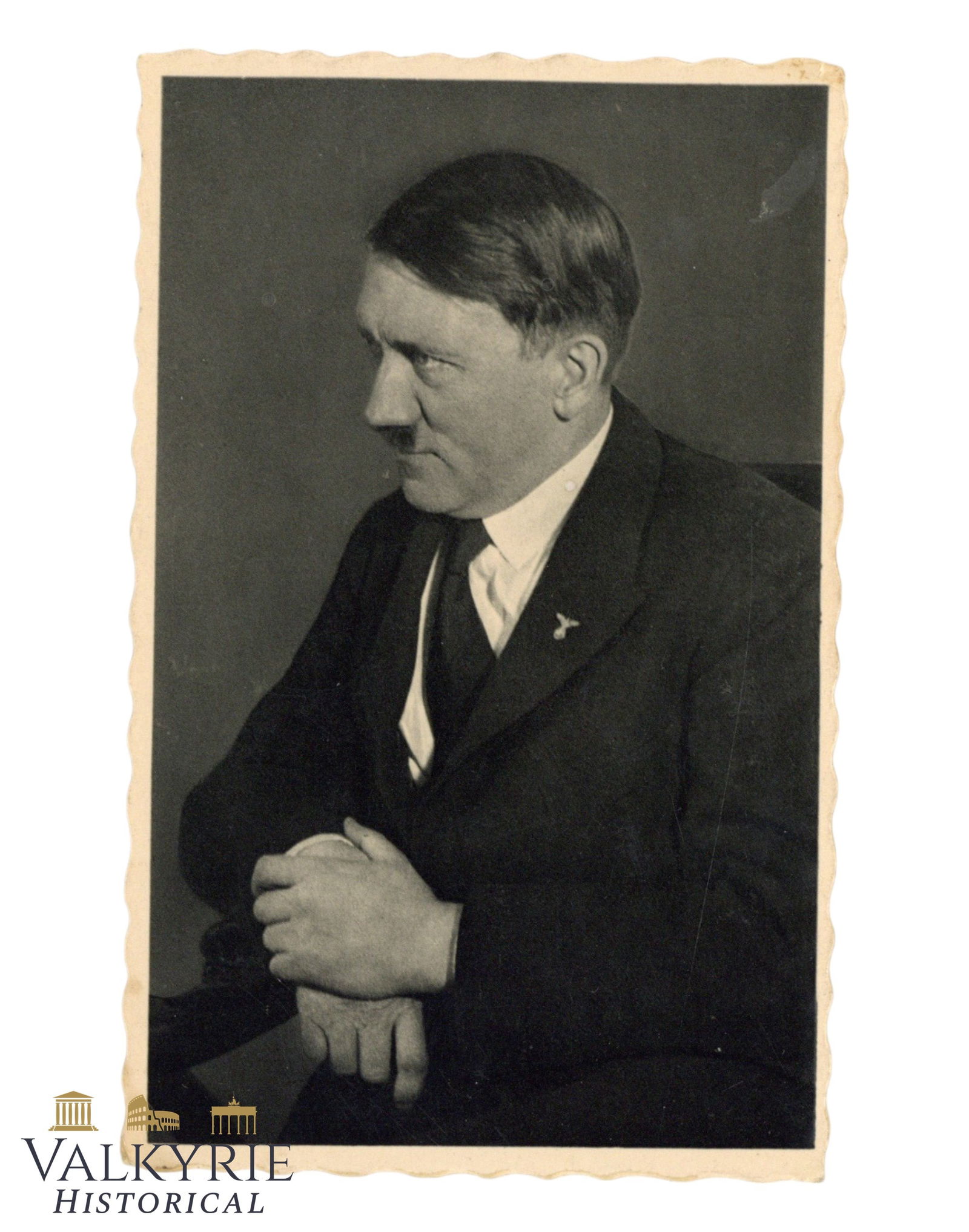 German Propaganda Postcard With Photo of Adolf Hitler Dressed in Smart Clothes (1 of 2)