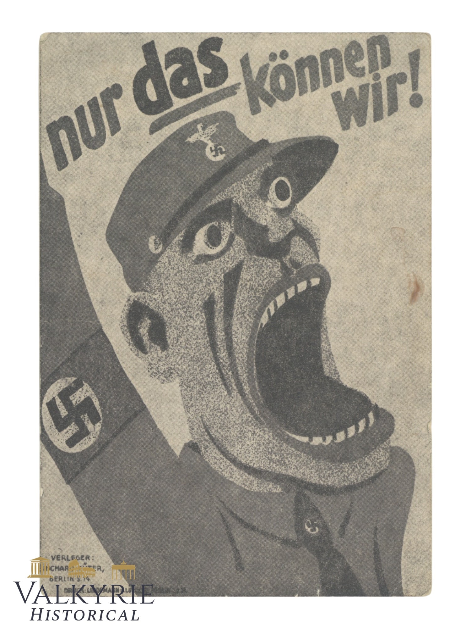 Early Period Nazi Propaganda Postcard "That's All We Can Do!" - Non-circulated: Early Period Nazi Propaganda Postcard "That's All We Can Do!" - Non-circulated. All items for this auction will be shipping from Europe. Shipping cost $25 it doesn't matter how many items you win.